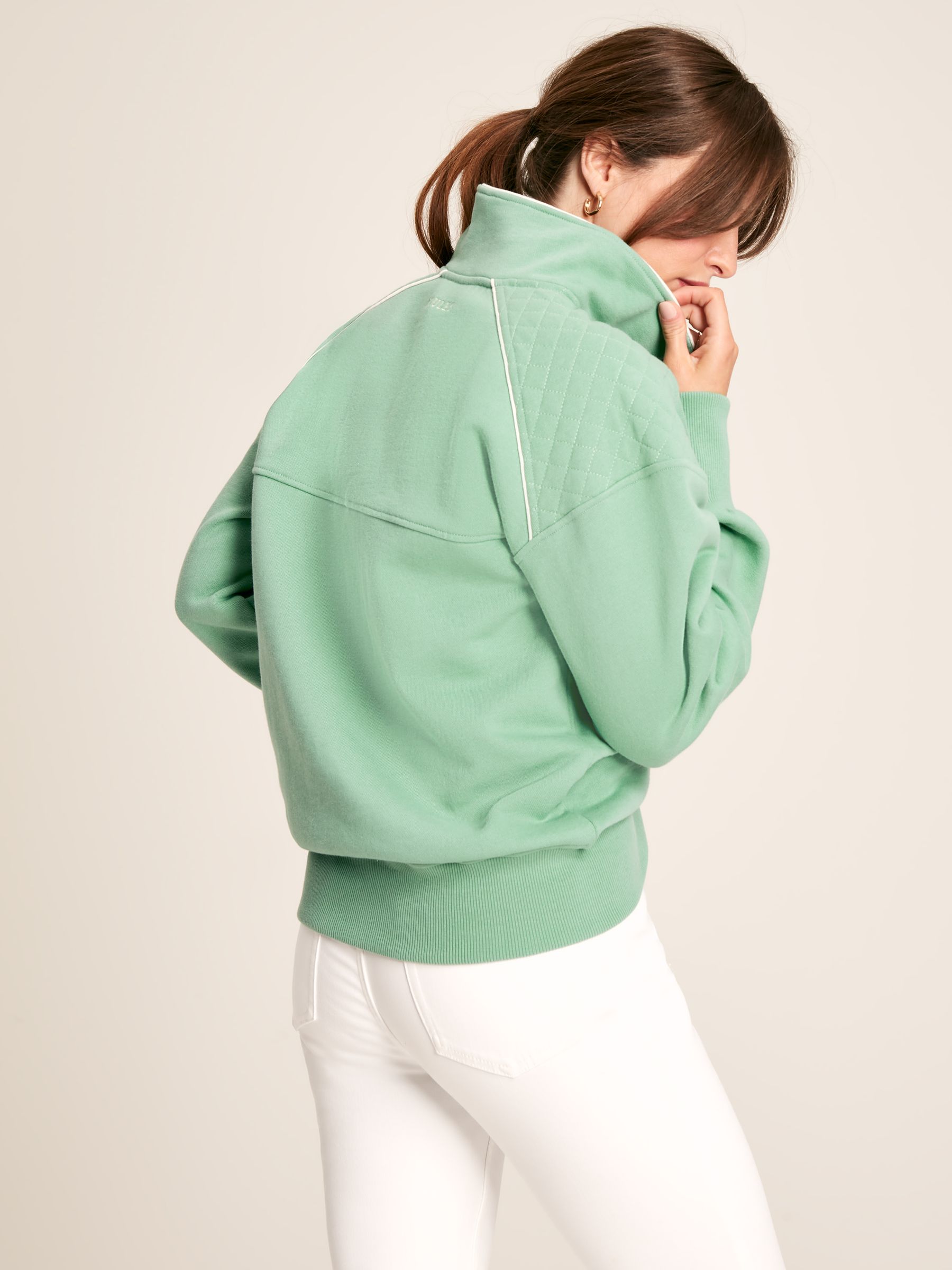 Racquet Green Cotton Quarter Zip Sweatshirt - Image 2 of 7