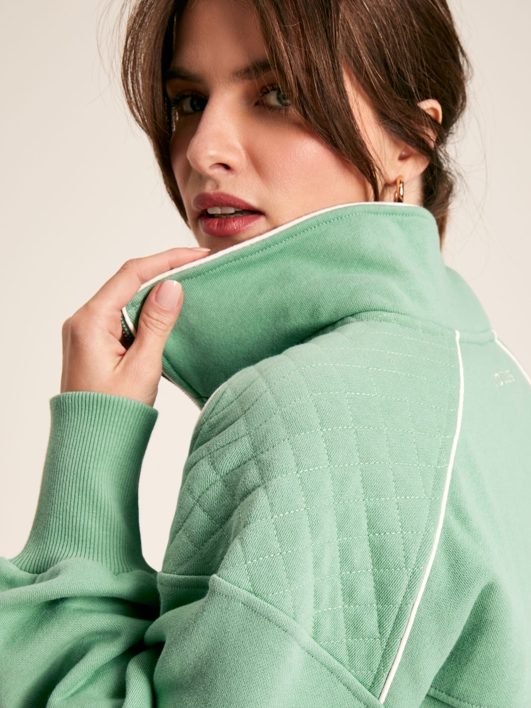 Racquet Green Cotton Quarter Zip Sweatshirt - Image 6 of 7