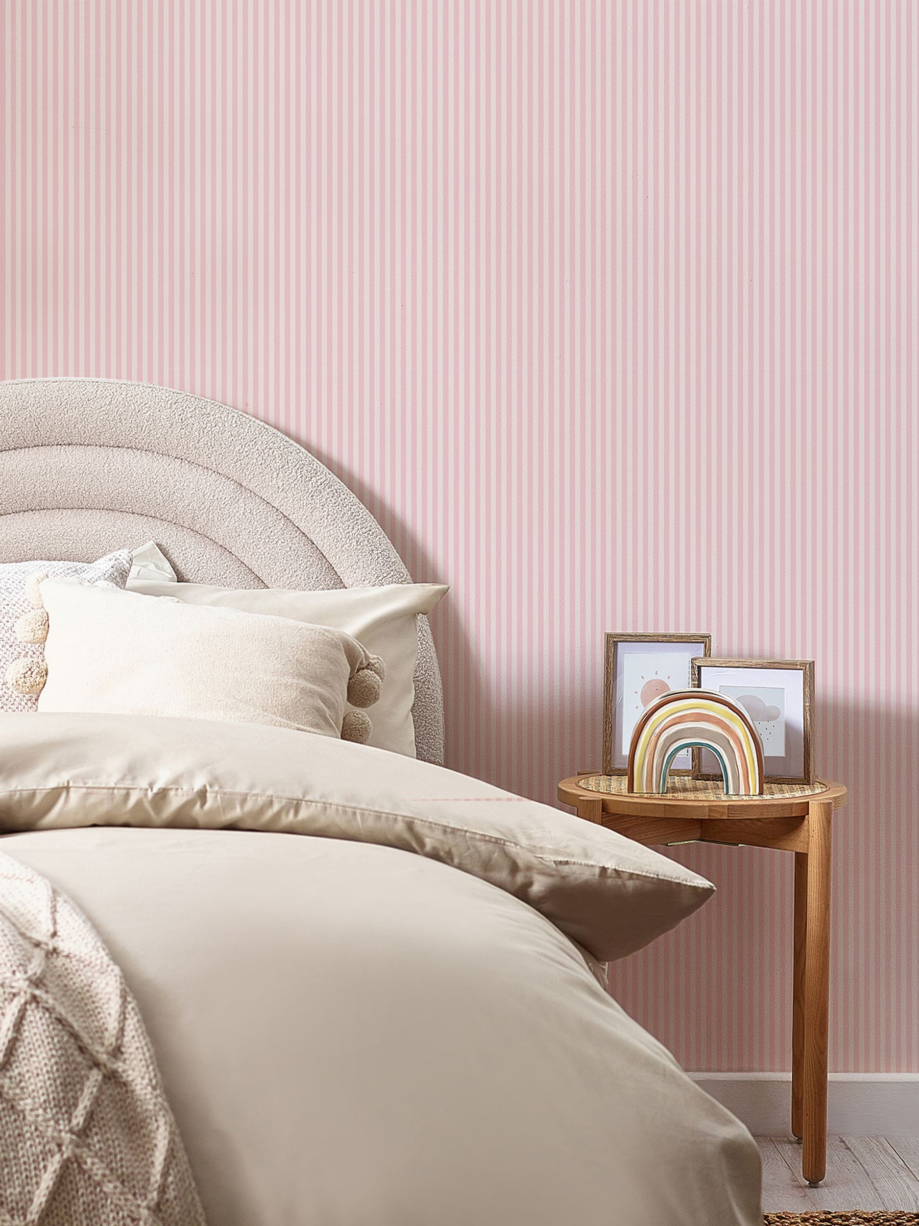 Next Pink Calm Stripe 10M Wallpaper - Image 1 of 5 Next Pink Calm Stripe 10M Wallpaper - Image 1 of 5