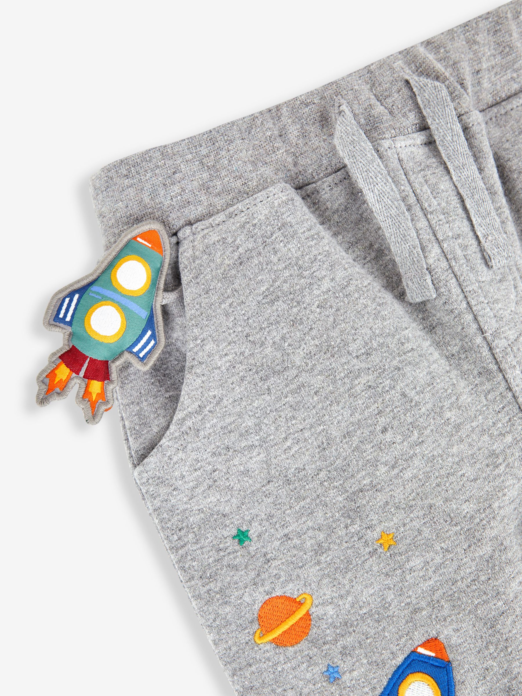 Marl Grey Rocket Appliqué Joggers With Pet In Pocket - Image 3 of 4