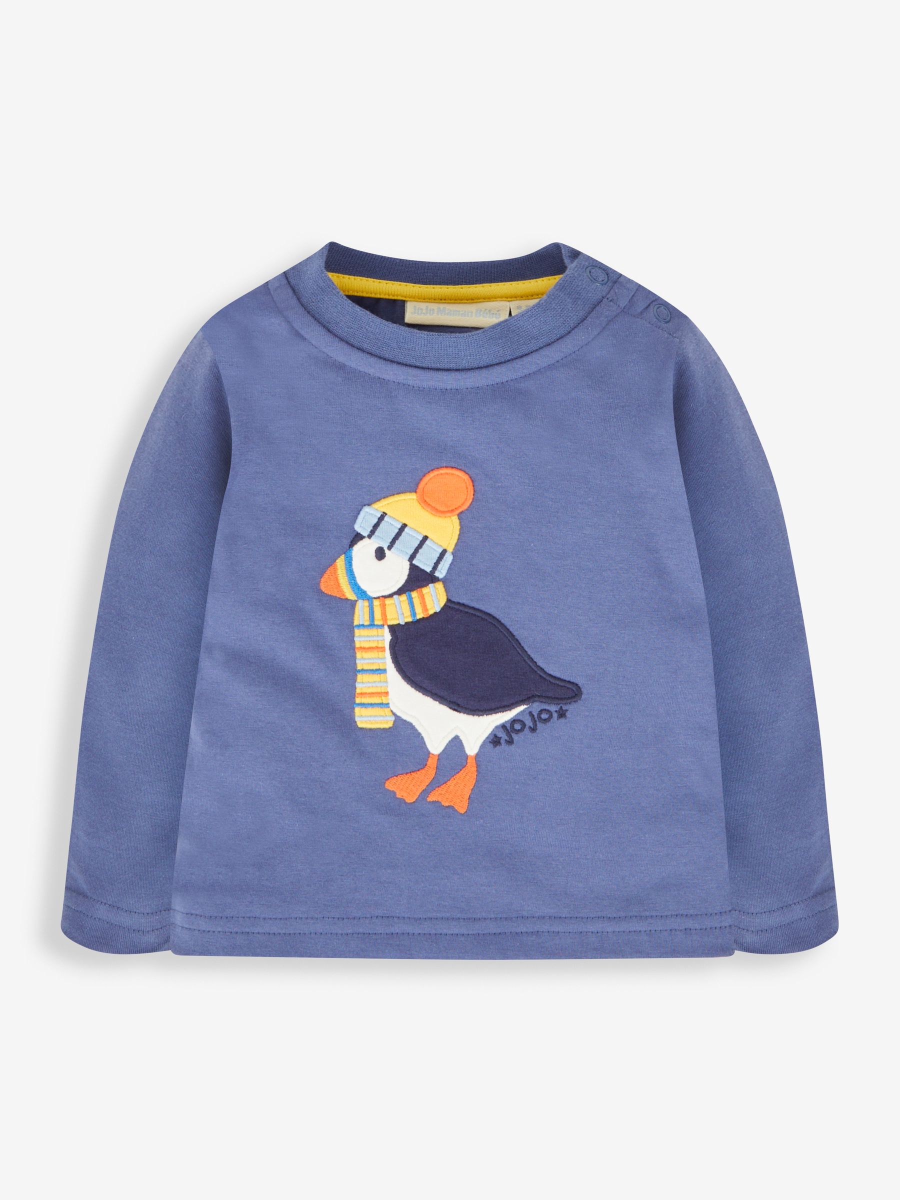 Indigo 2-Pack Puffin Appliqué & Stripe Baby Tops - Image 2 of 5