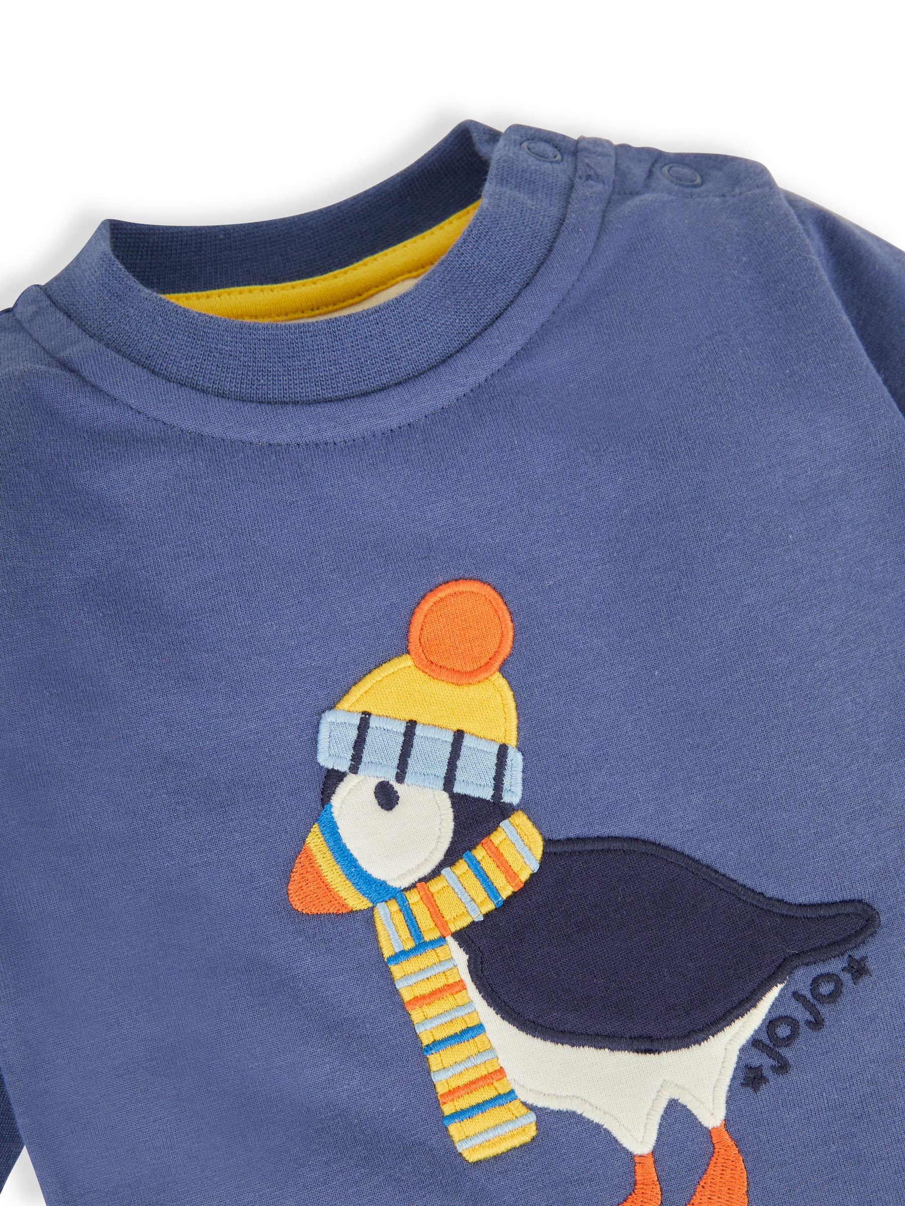 Indigo 2-Pack Puffin Appliqué & Stripe Baby Tops - Image 4 of 5