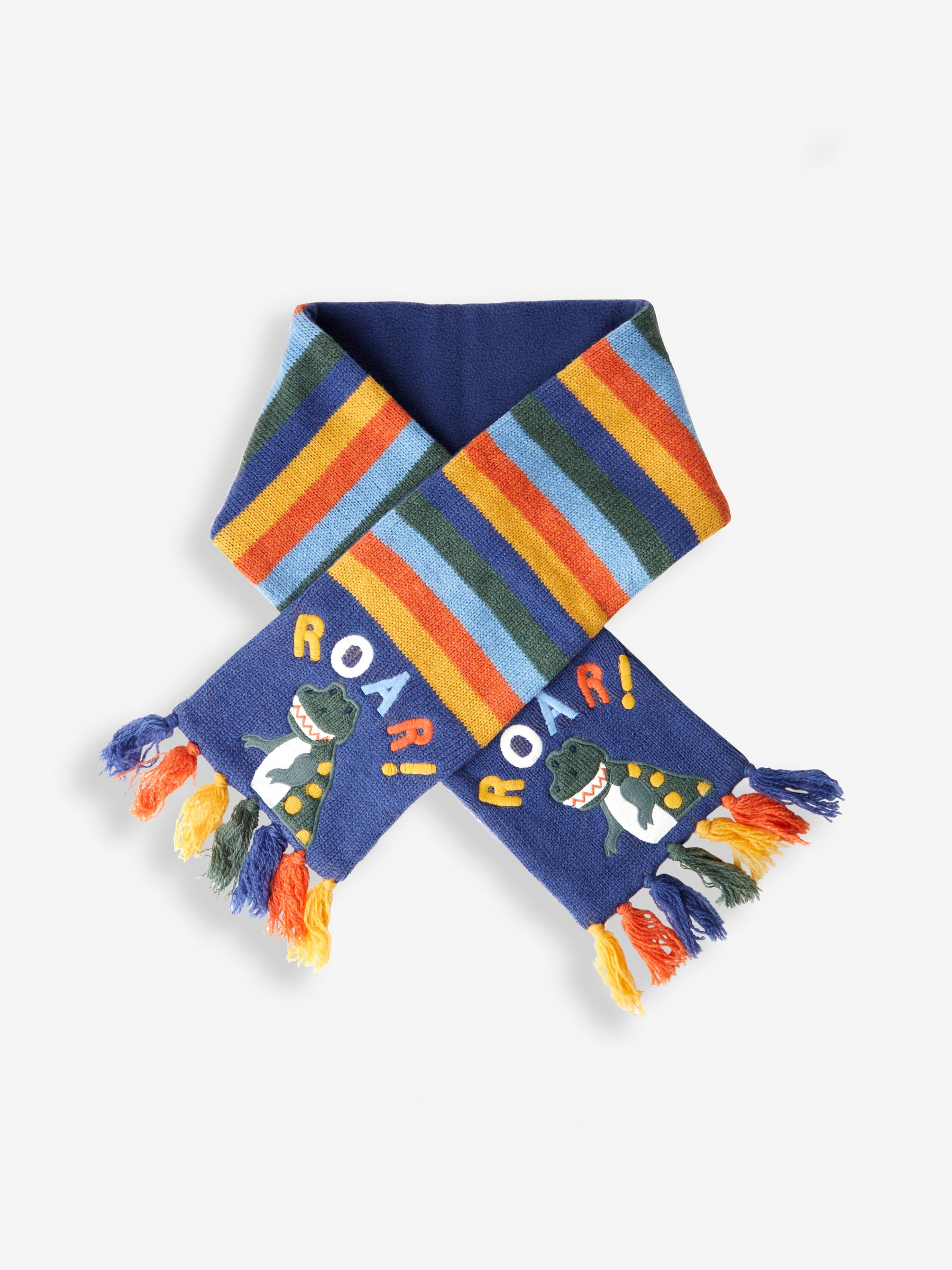 Navy Boys' Dinosaur Striped Scarf - Image 2 of 3