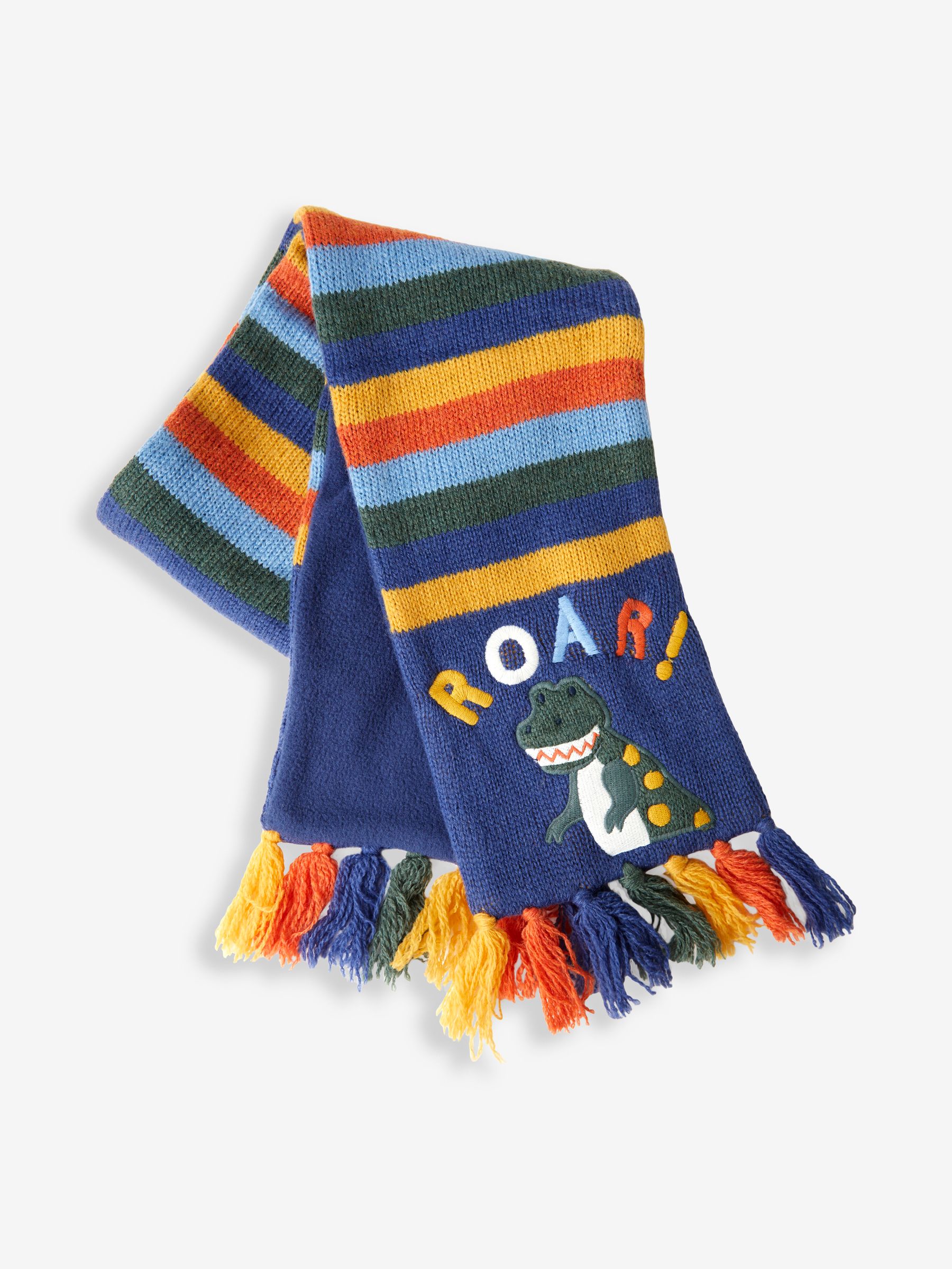 Navy Boys' Dinosaur Striped Scarf - Image 3 of 3