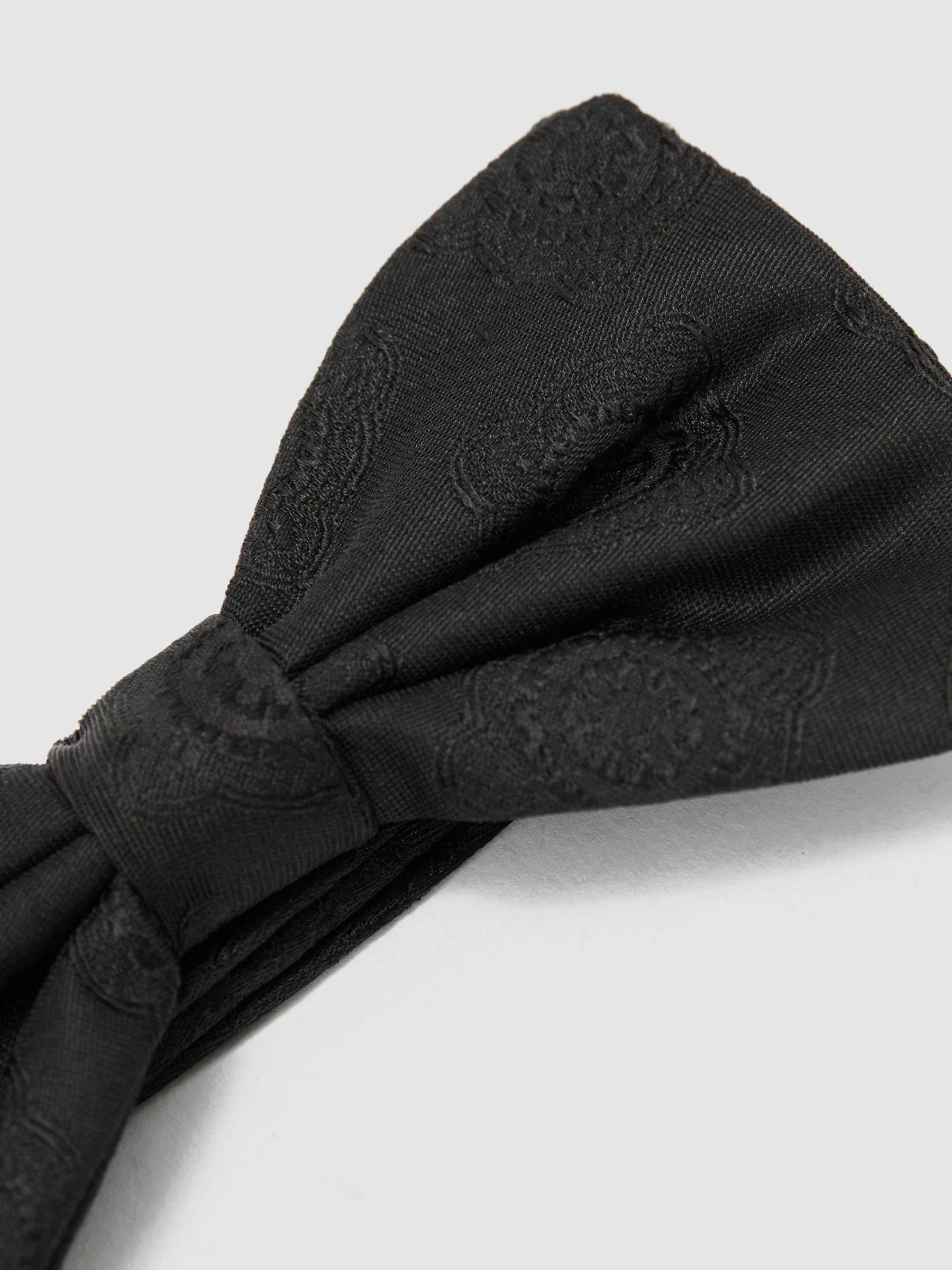 Silk Jacquard Bow Tie in Black - Image 5 of 5