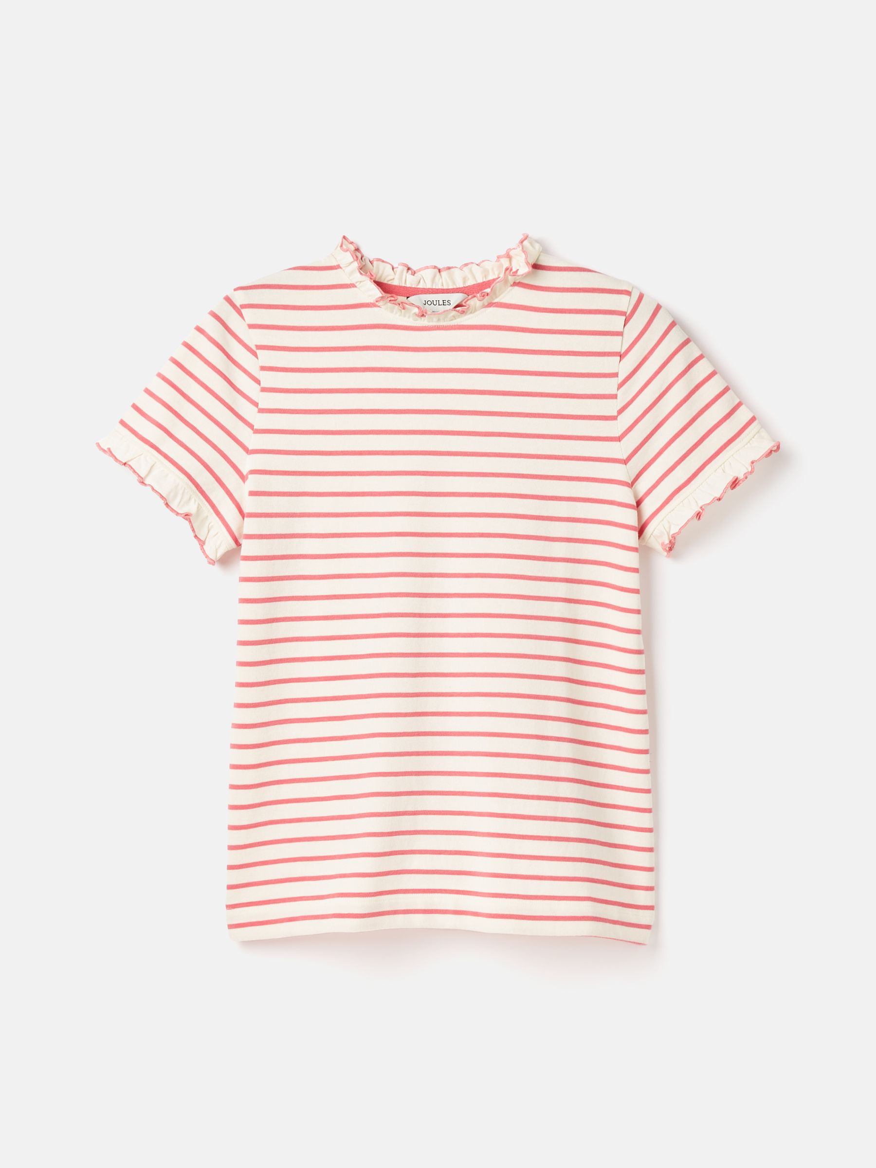 Daisy Pink/Cream Short Sleeve Frilled Neck Top - Image 7 of 7