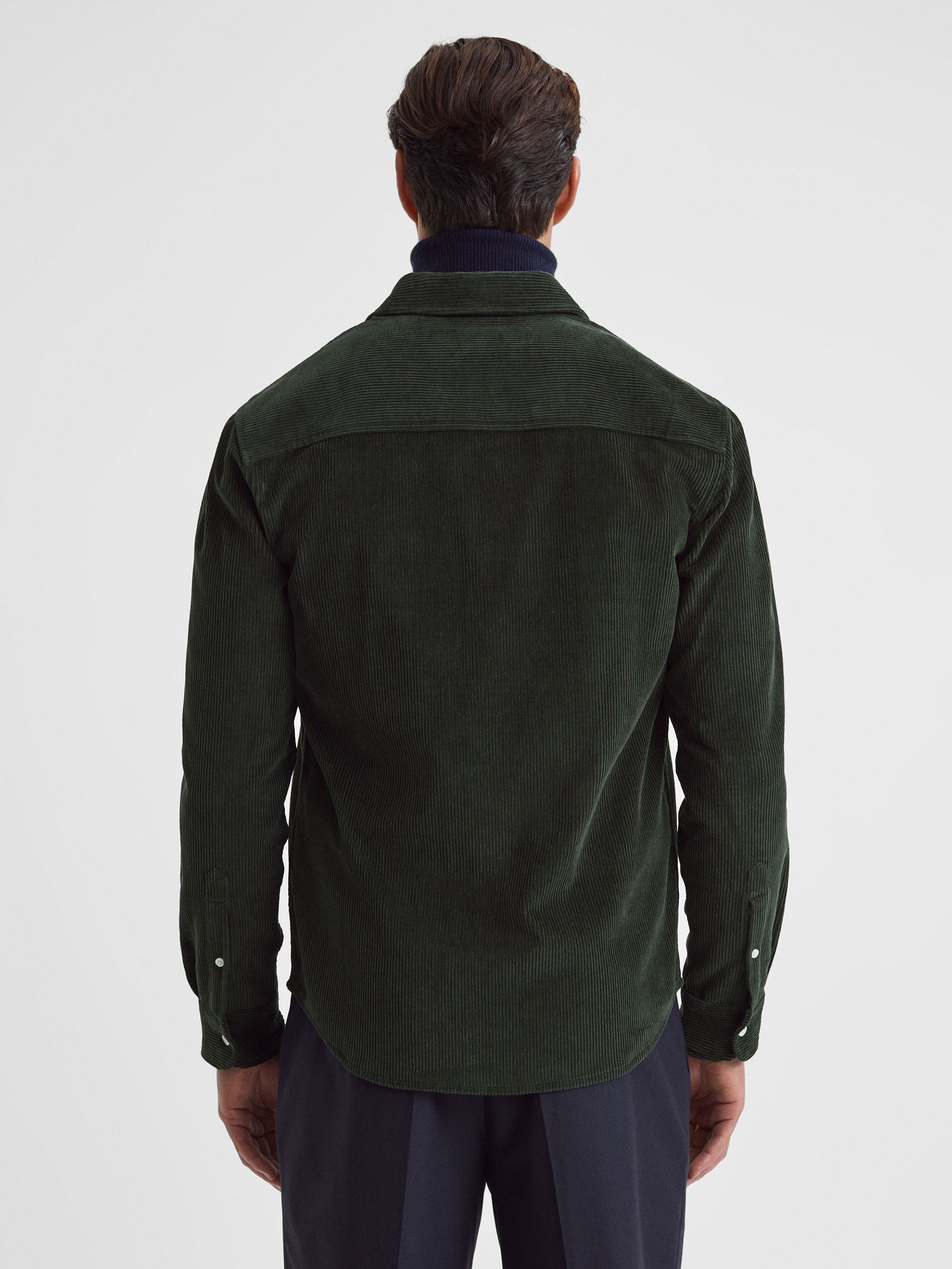 Corduroy Twin Pocket Overshirt in Emerald - Image 5 of 5