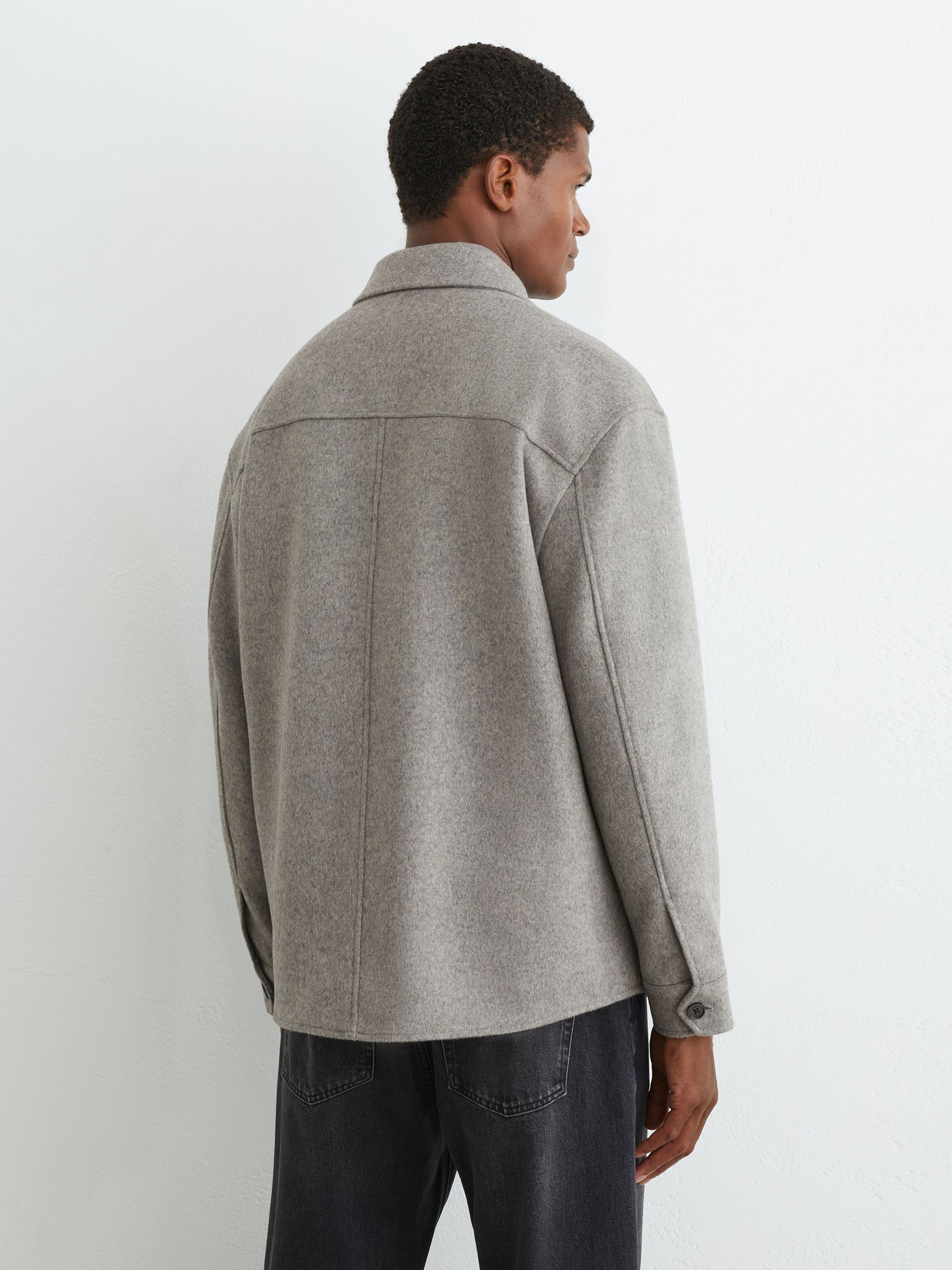 Wool-Blend Twin-Pocket Overshirt in Soft Grey - 第 6 張圖片（共 7 張）