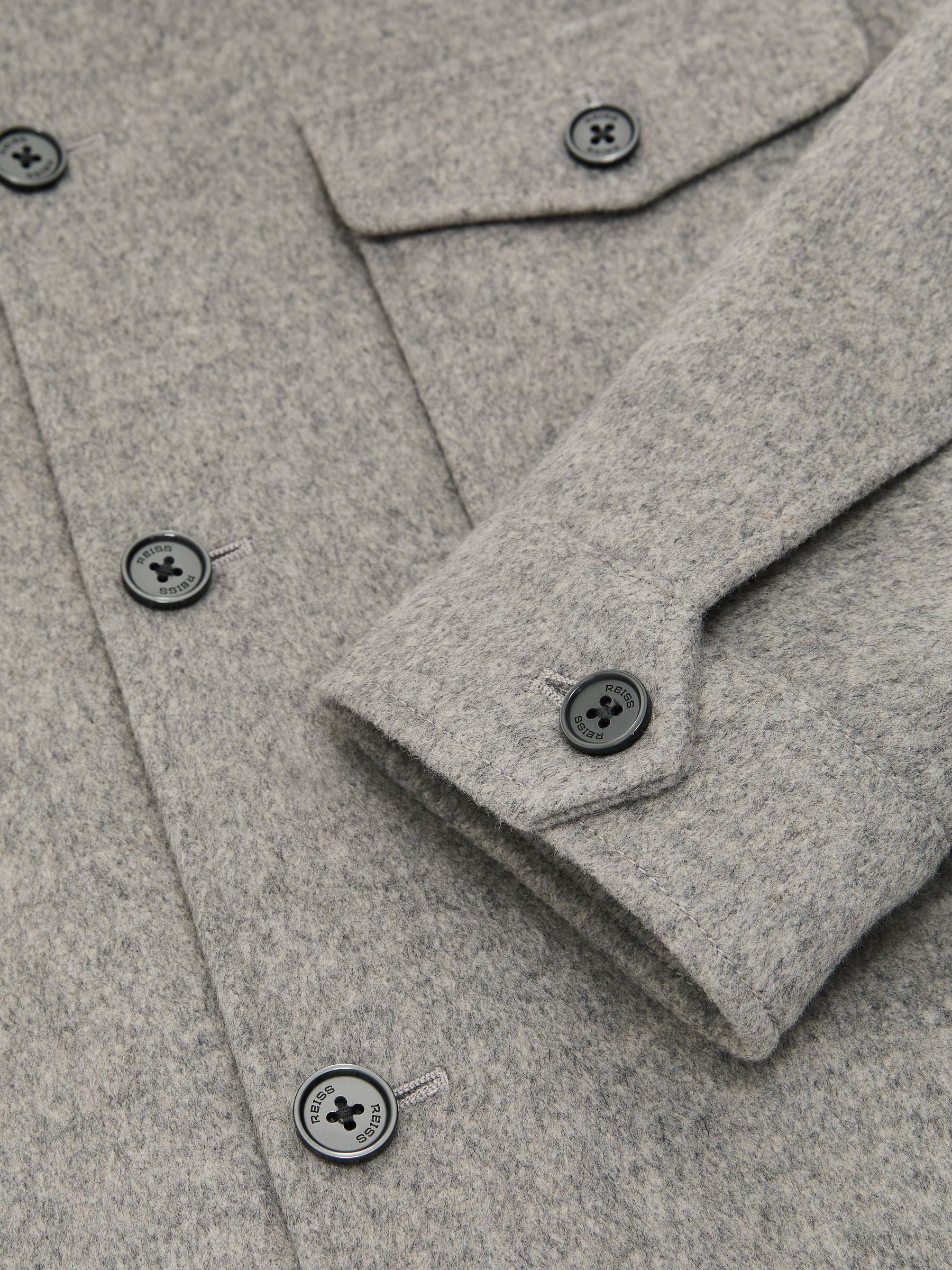 Wool-Blend Twin-Pocket Overshirt in Soft Grey - 第 7 張圖片（共 7 張）