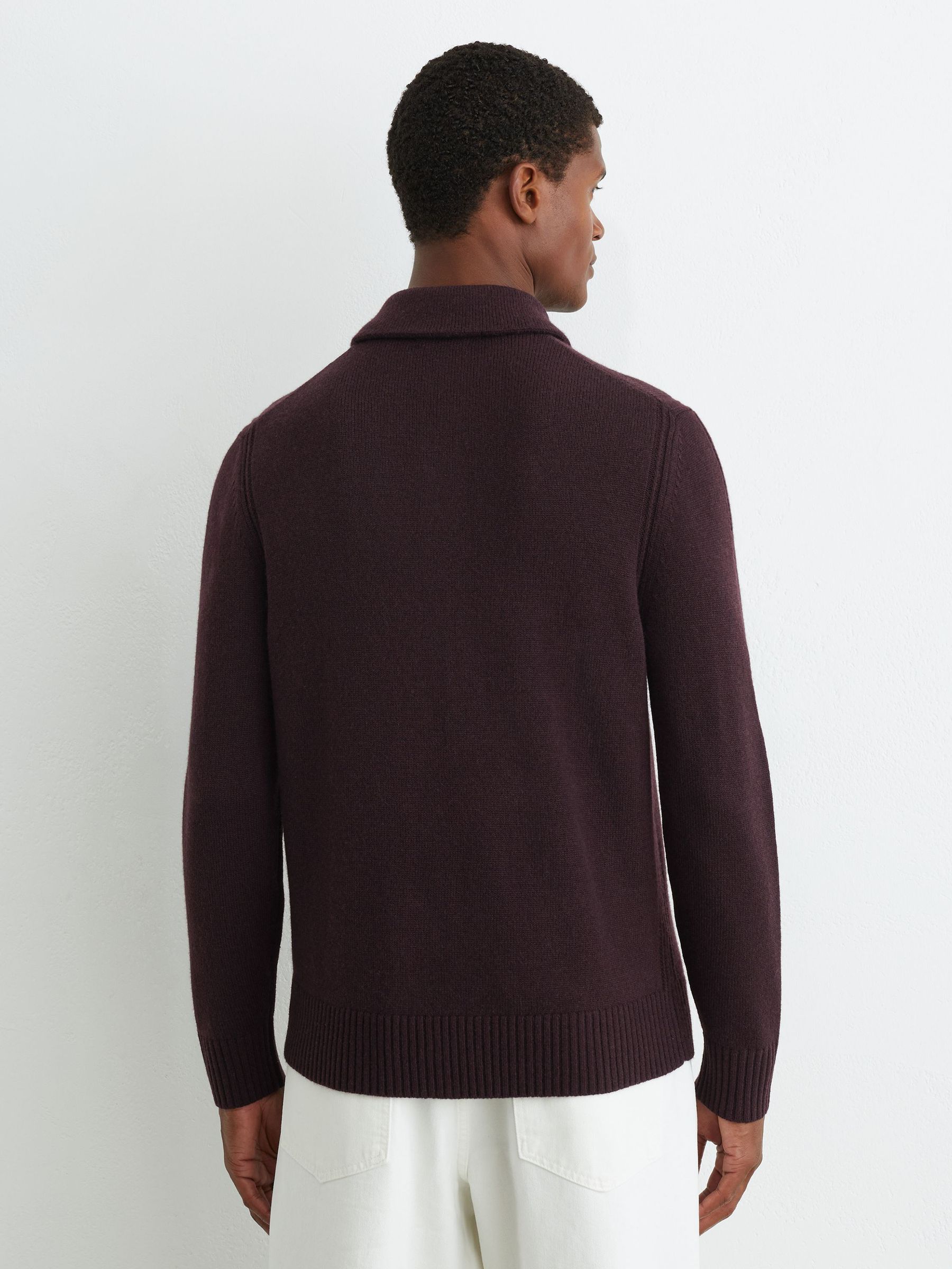 Wool-Blend Polo Shirt in Bordeaux - Image 6 of 7