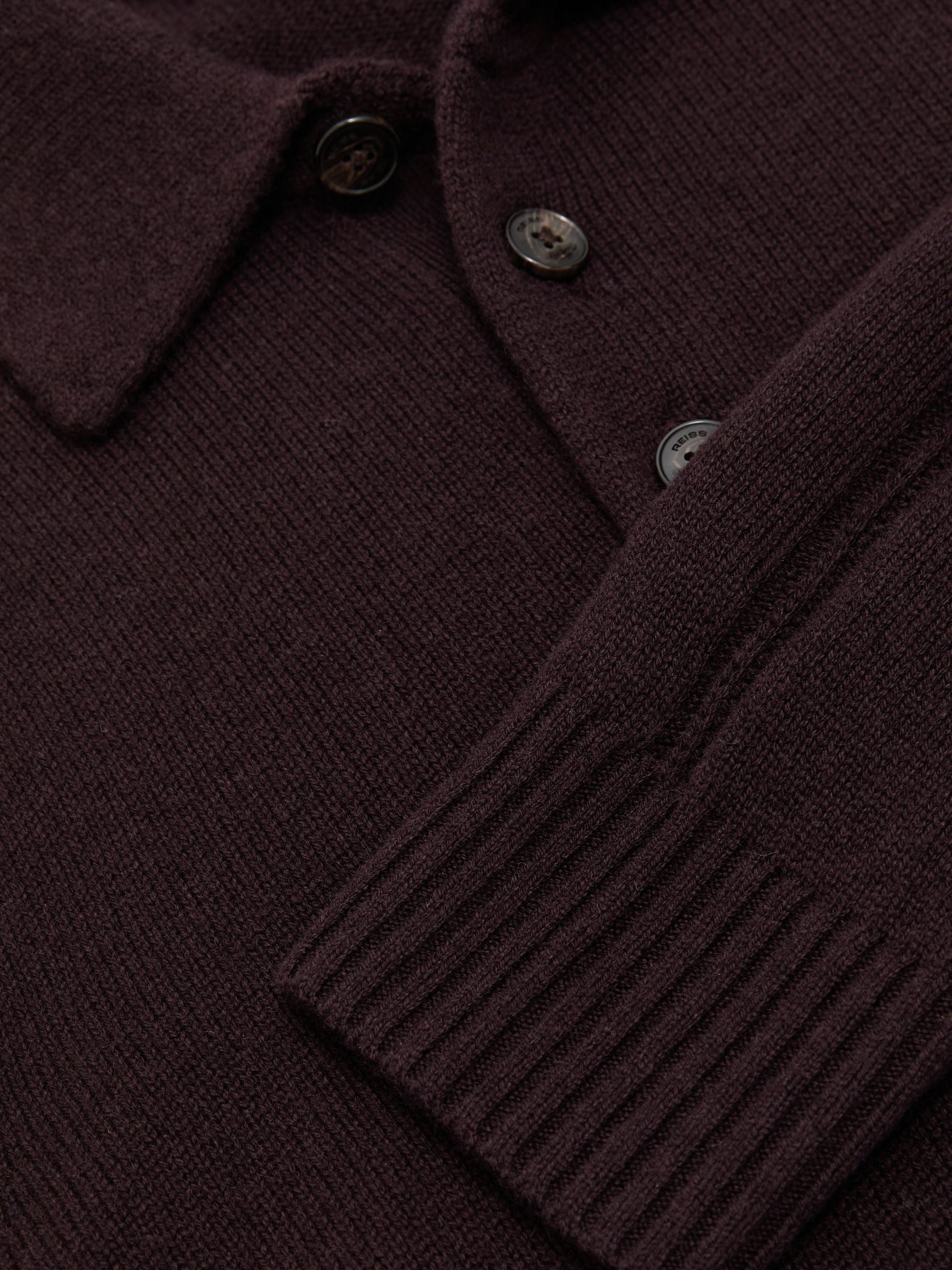 Wool-Blend Polo Shirt in Bordeaux - Image 7 of 7