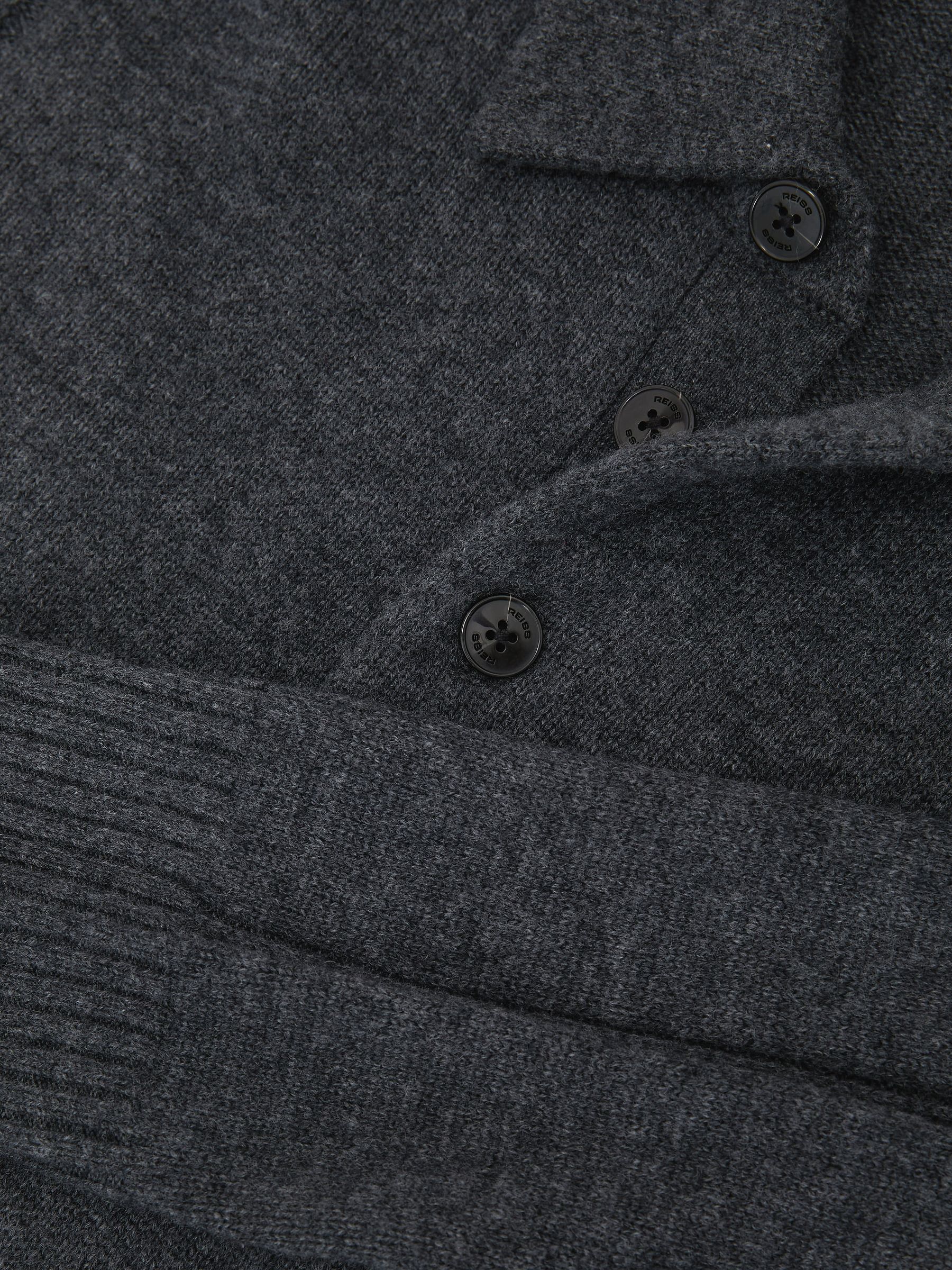 Wool-Blend Polo Shirt in Mid Grey - Image 8 of 8
