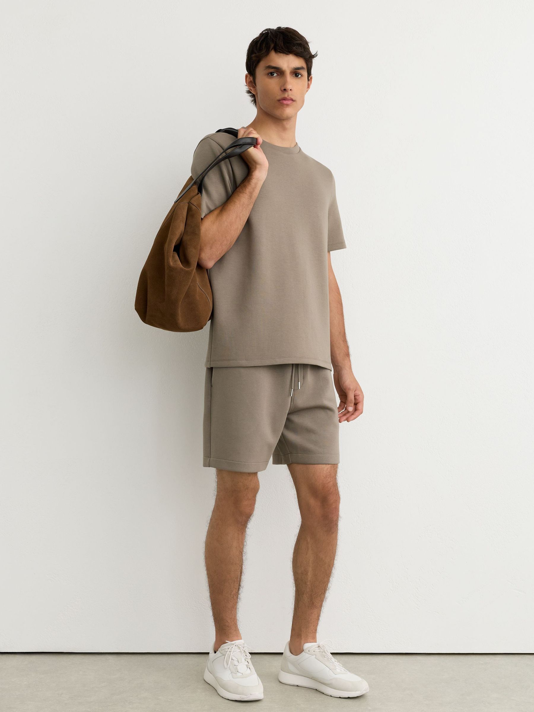 Sueded Interlock Jersey Modern-Fit T-Shirt in Mushroom Brown - Image 4 of 6