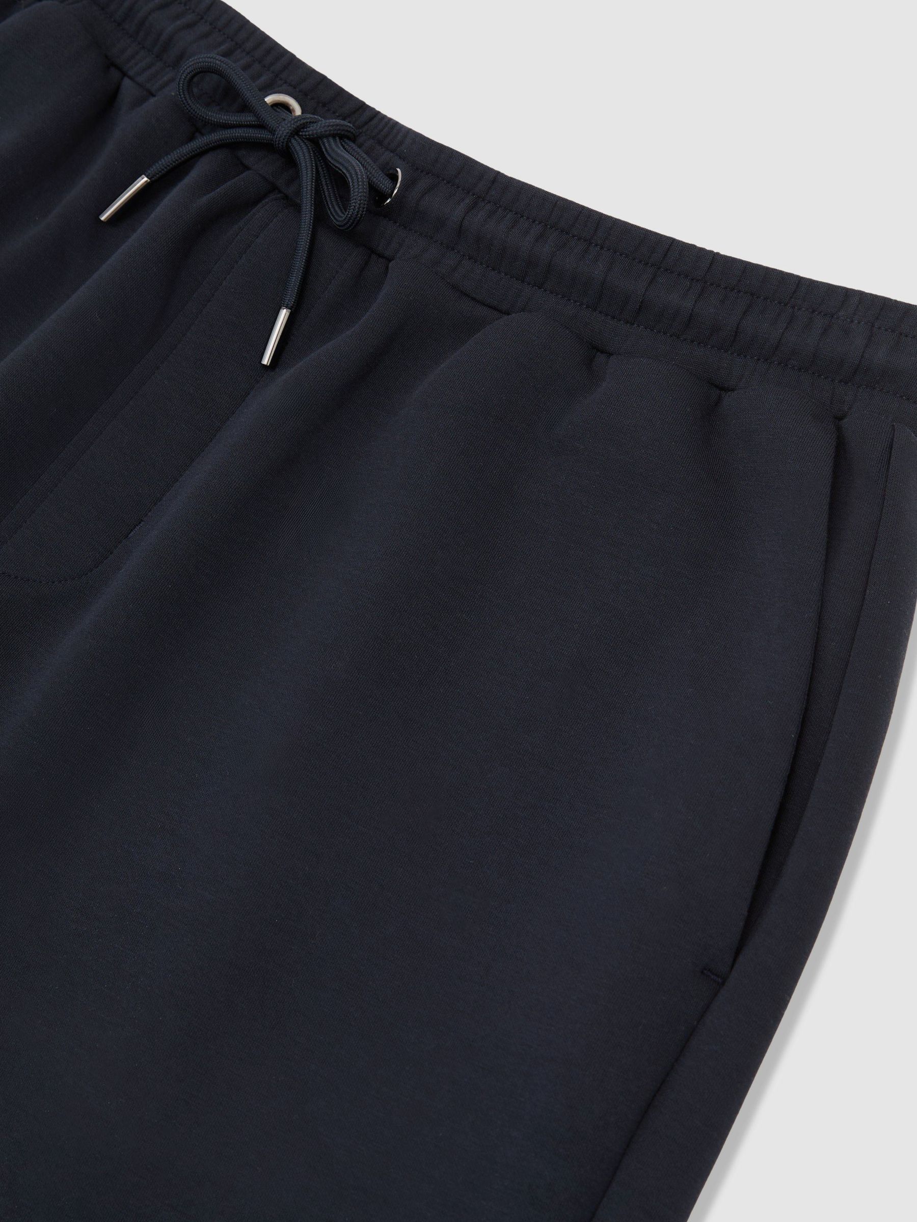 Sueded Interlock Jersey Drawstring Shorts in Navy - Image 6 of 6