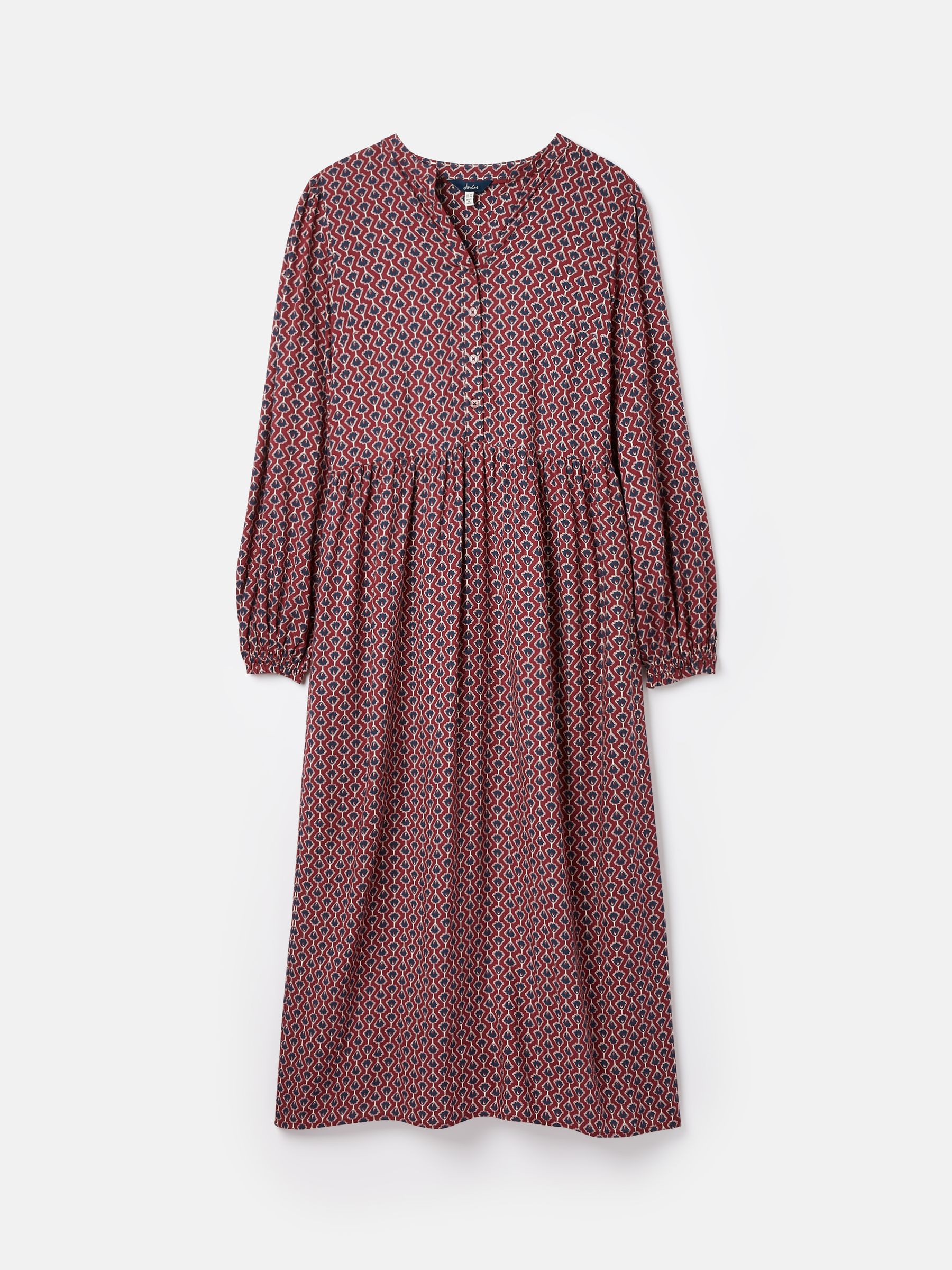Robyn Burgundy Red Balloon Sleeve Midi Dress - Image 6 of 6