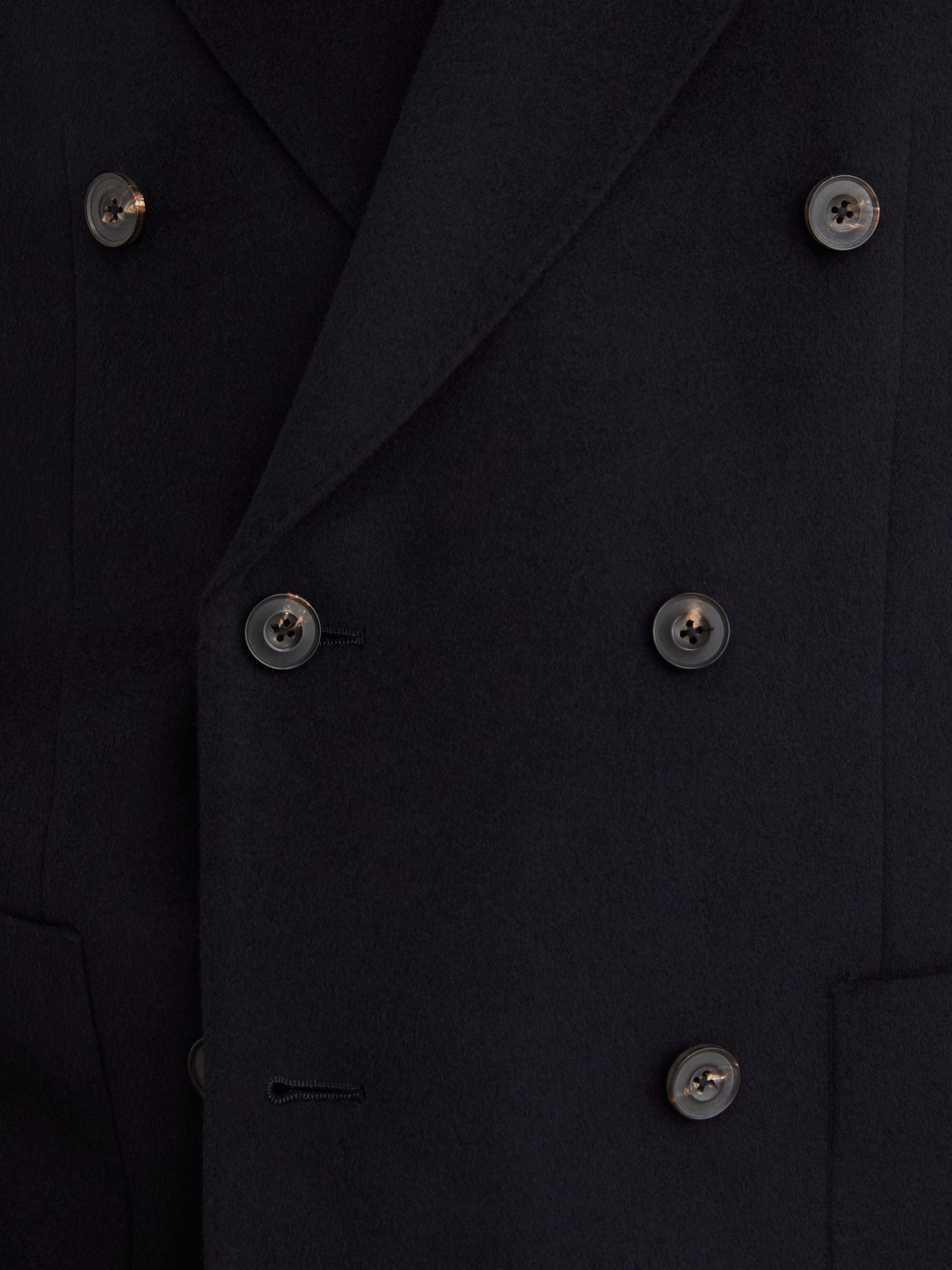 Wool-Blend Flannel Double-Breasted Blazer Classic-Fit in Navy - Image 5 of 9
