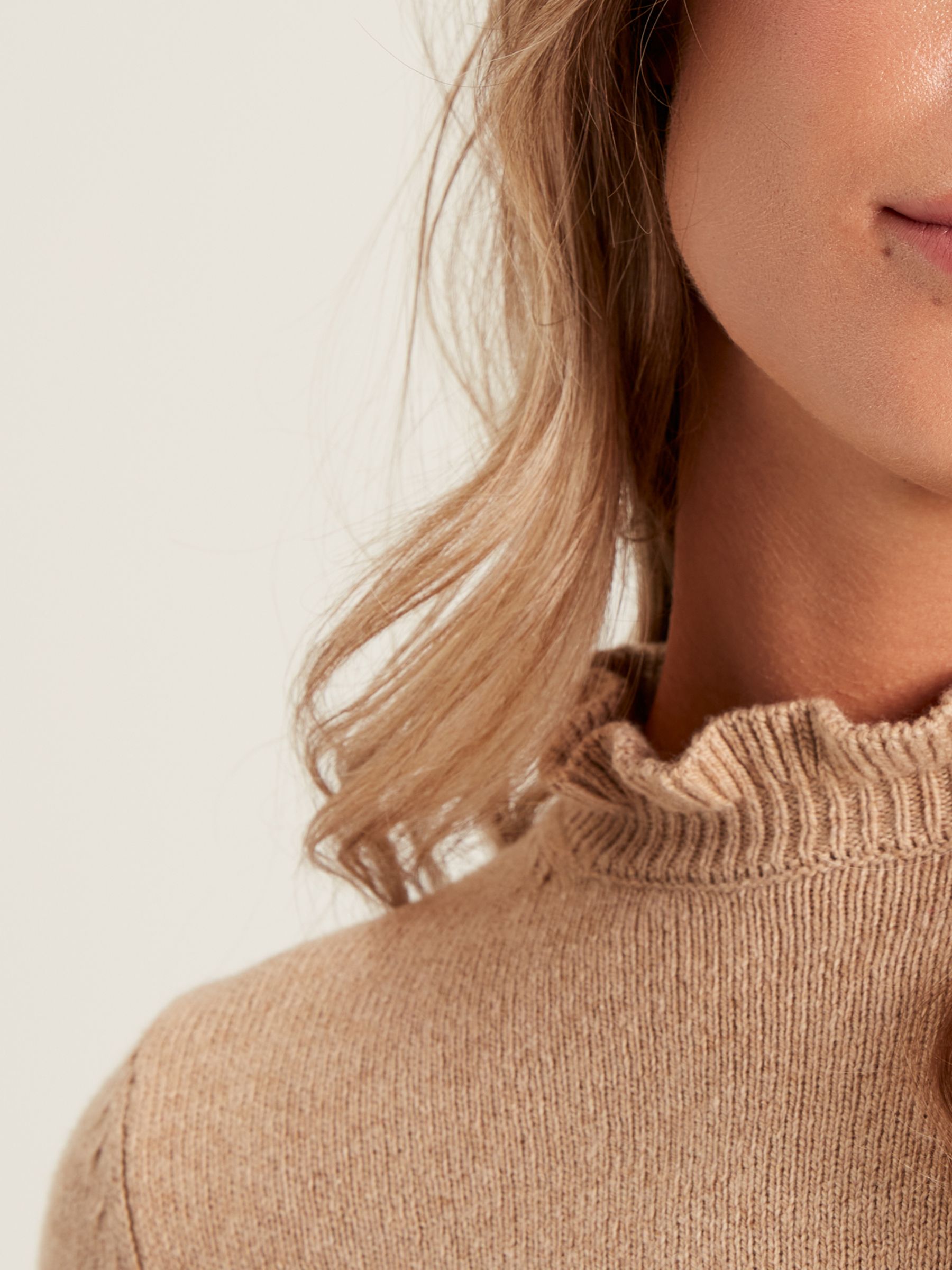 Edith Natural Frill Neck Jumper - Image 4 of 5