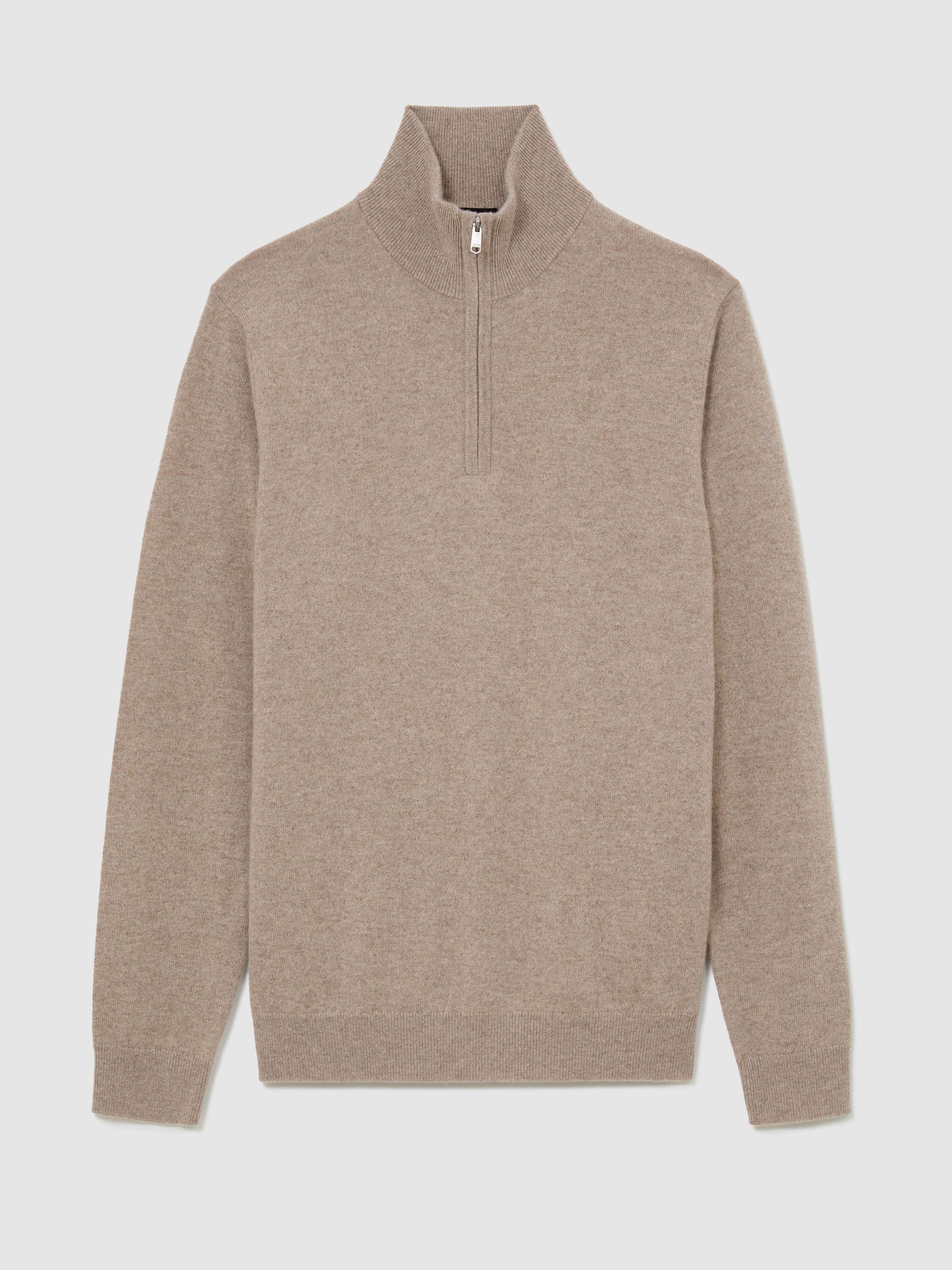 100% Cashmere Half-Zip Jumper in Taupe Melange - Image 2 of 6 100% Cashmere Half-Zip Jumper in Taupe Melange - Image 2 of 6