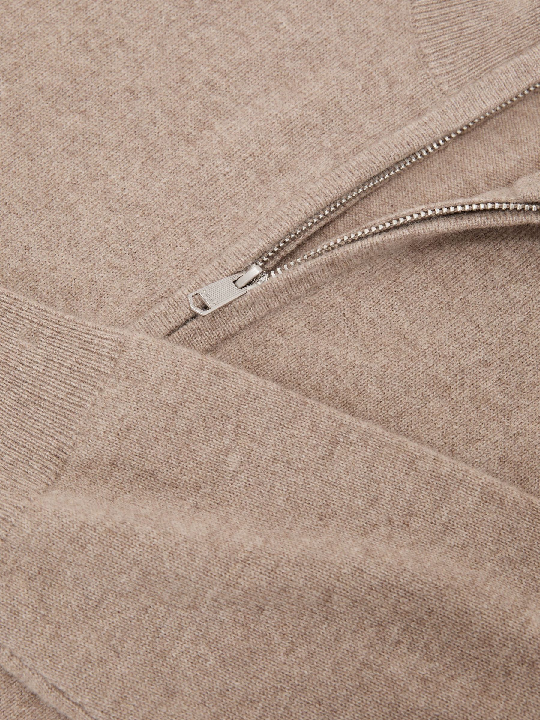 100% Cashmere Half-Zip Jumper in Taupe Melange - Image 6 of 6
