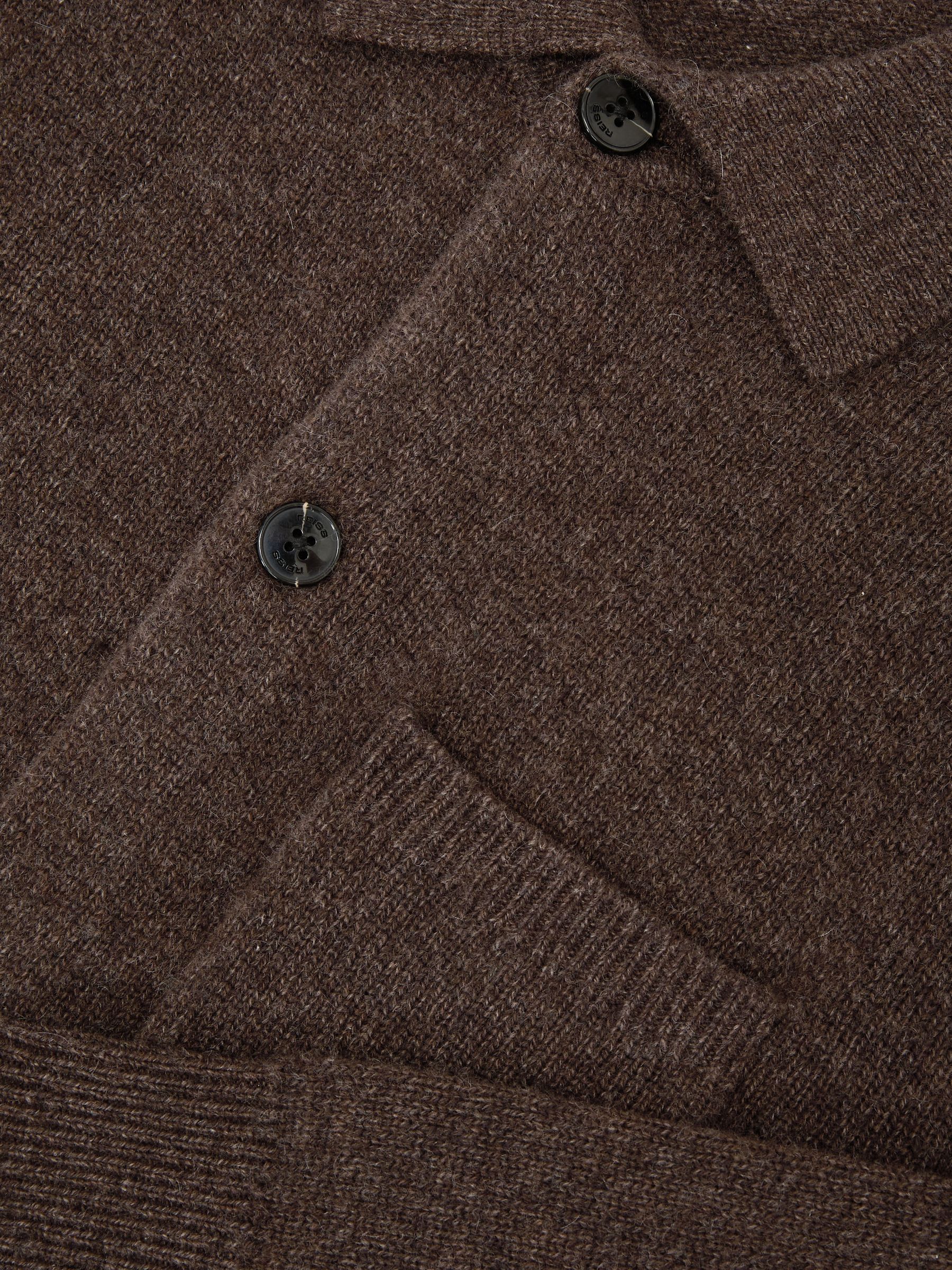 100% Cashmere Button-Through Shirt in Chocolate Melange - Image 7 of 7