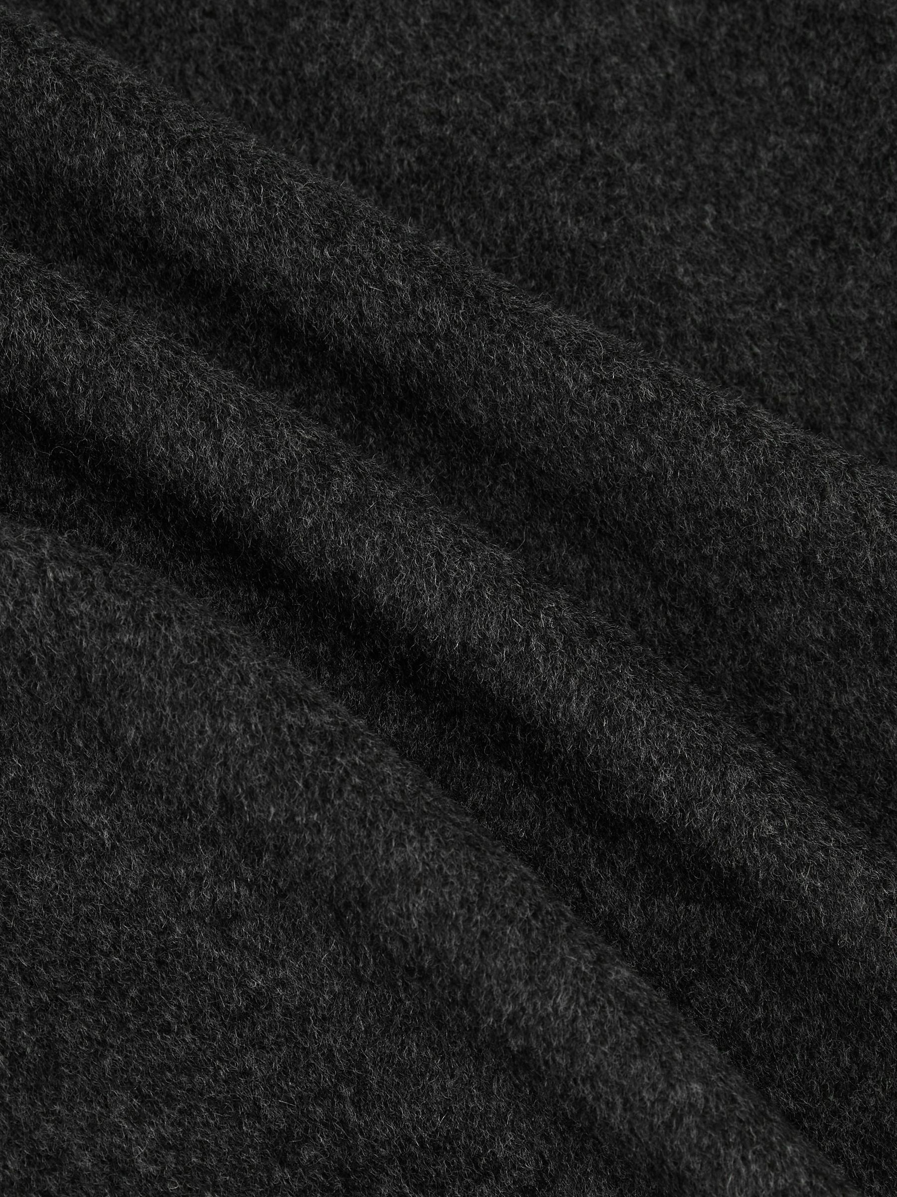 Tailored Fit Wool-Blend Flannel Single-Breasted Suit Blazer in Charcoal Grey - Image 8 of 8