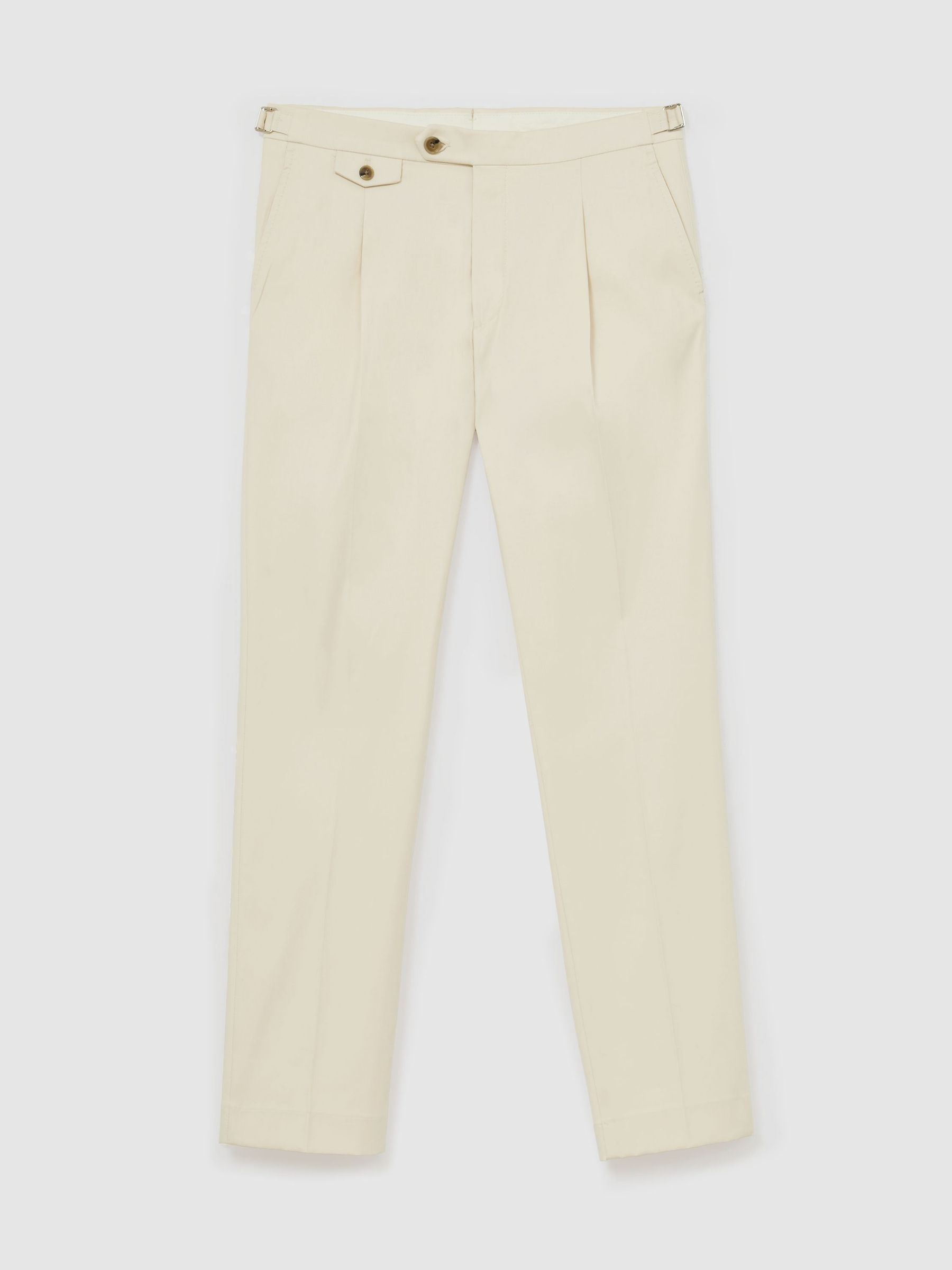 Tailored Hose aus Baumwollmischgewebe mit seitlicher Verstellung in der Farbe Stone - Bild 2 von 6
