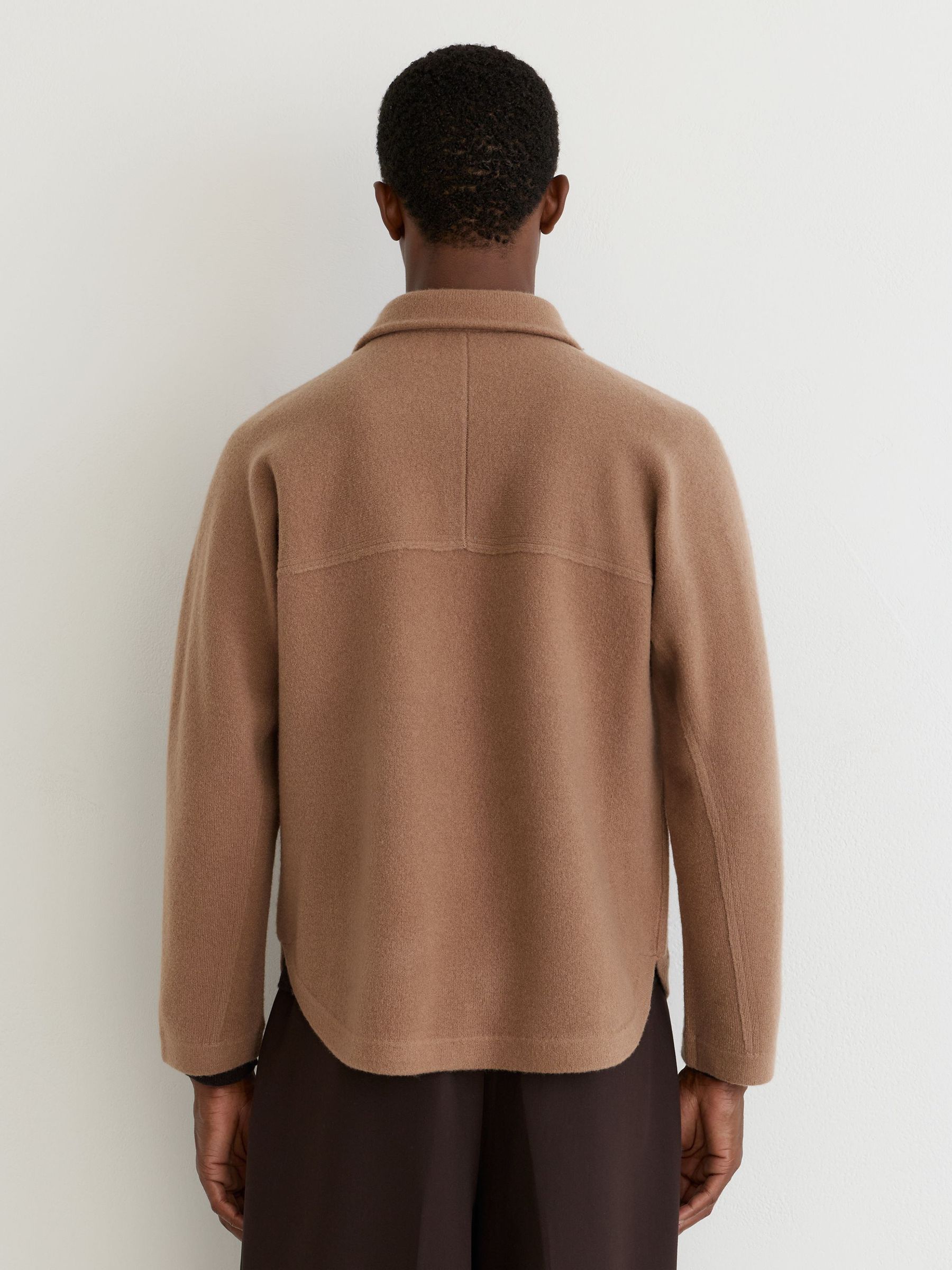 Boiled Wool Twin-Pocket Overshirt in Camel - Billede 5 af 7