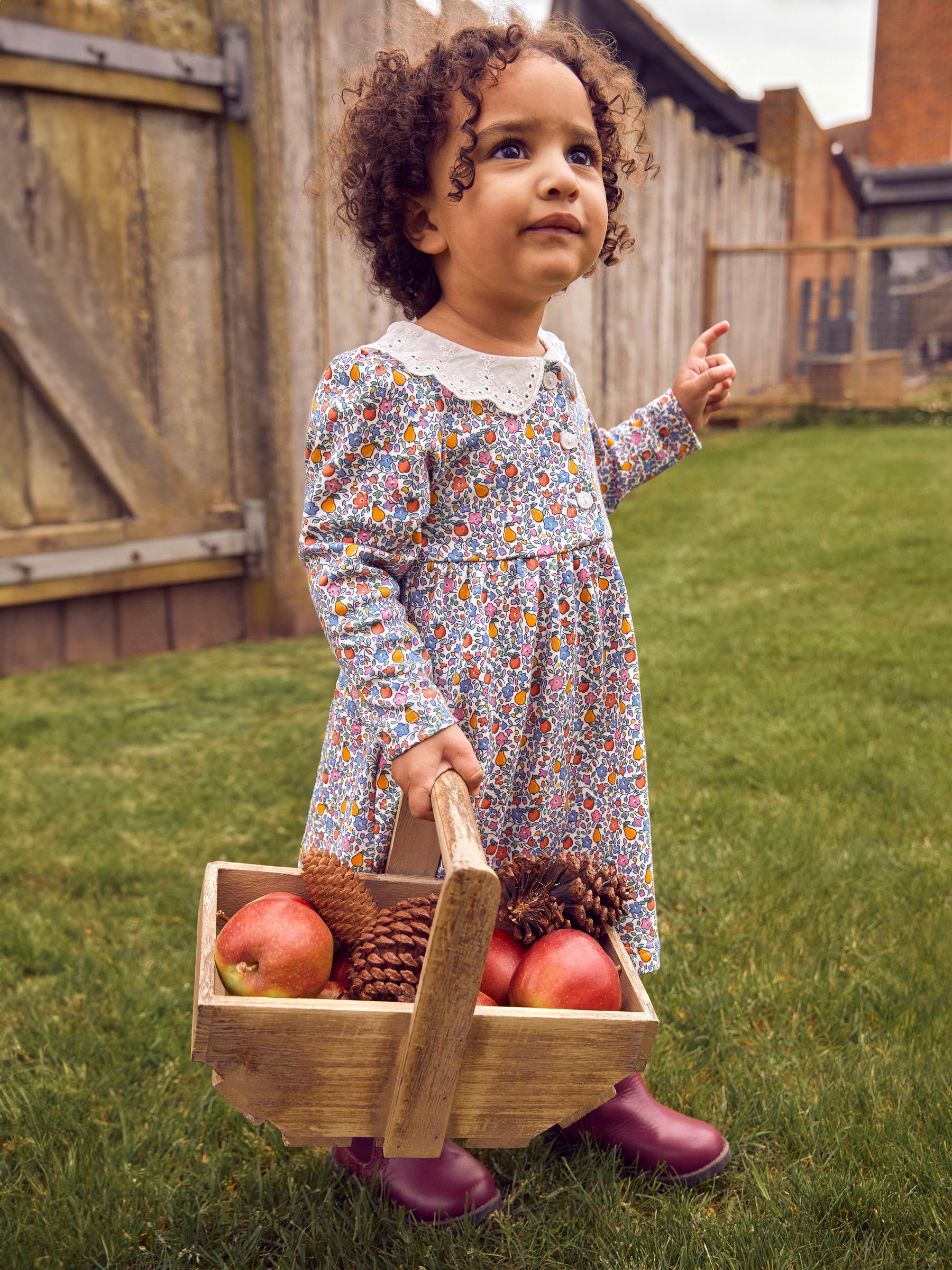 Cream Girls' Orchard Ditsy Dress With Broderie Collar - Image 2 of 5