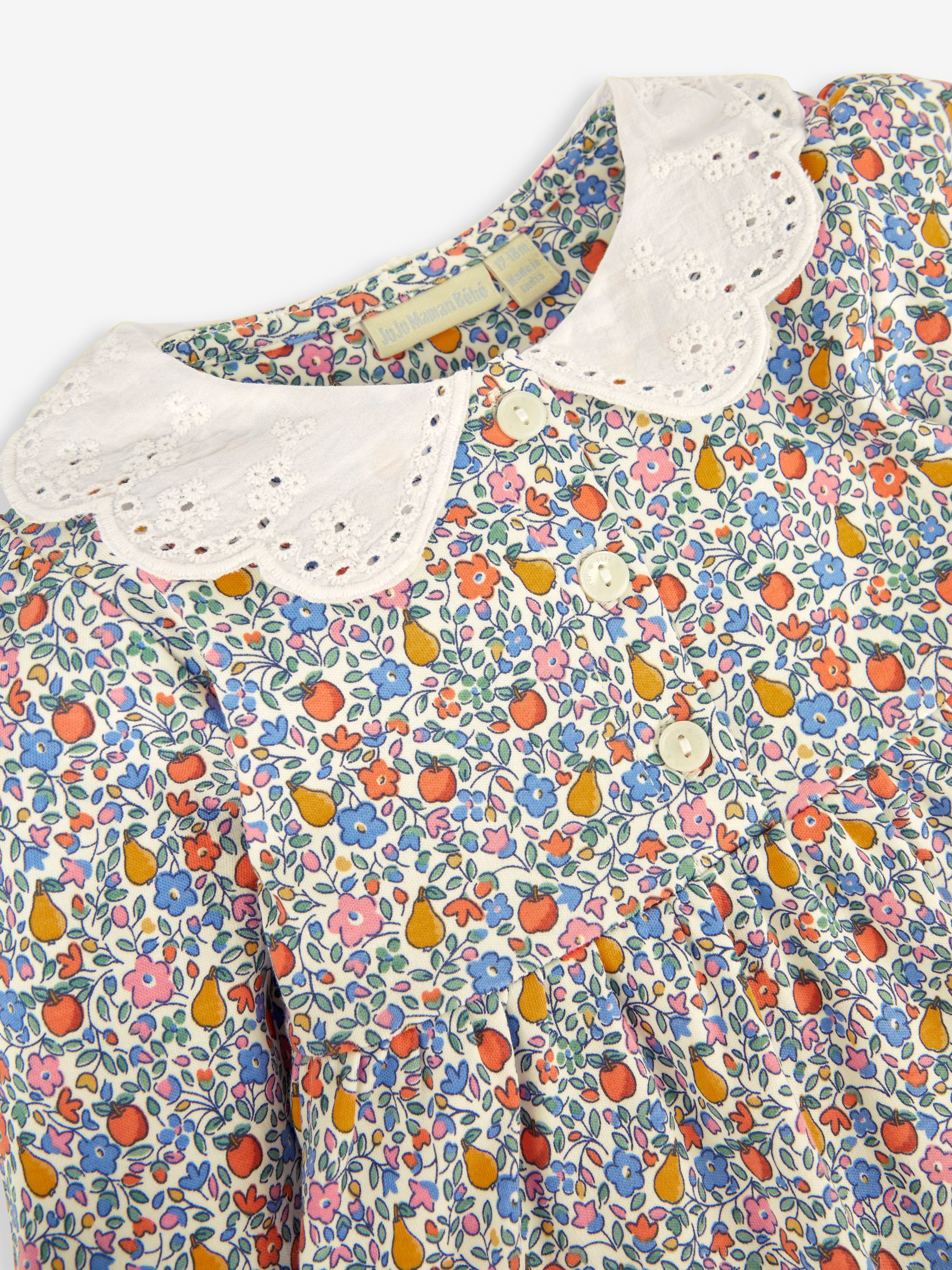 Cream Girls' Orchard Ditsy Dress With Broderie Collar - Image 4 of 5