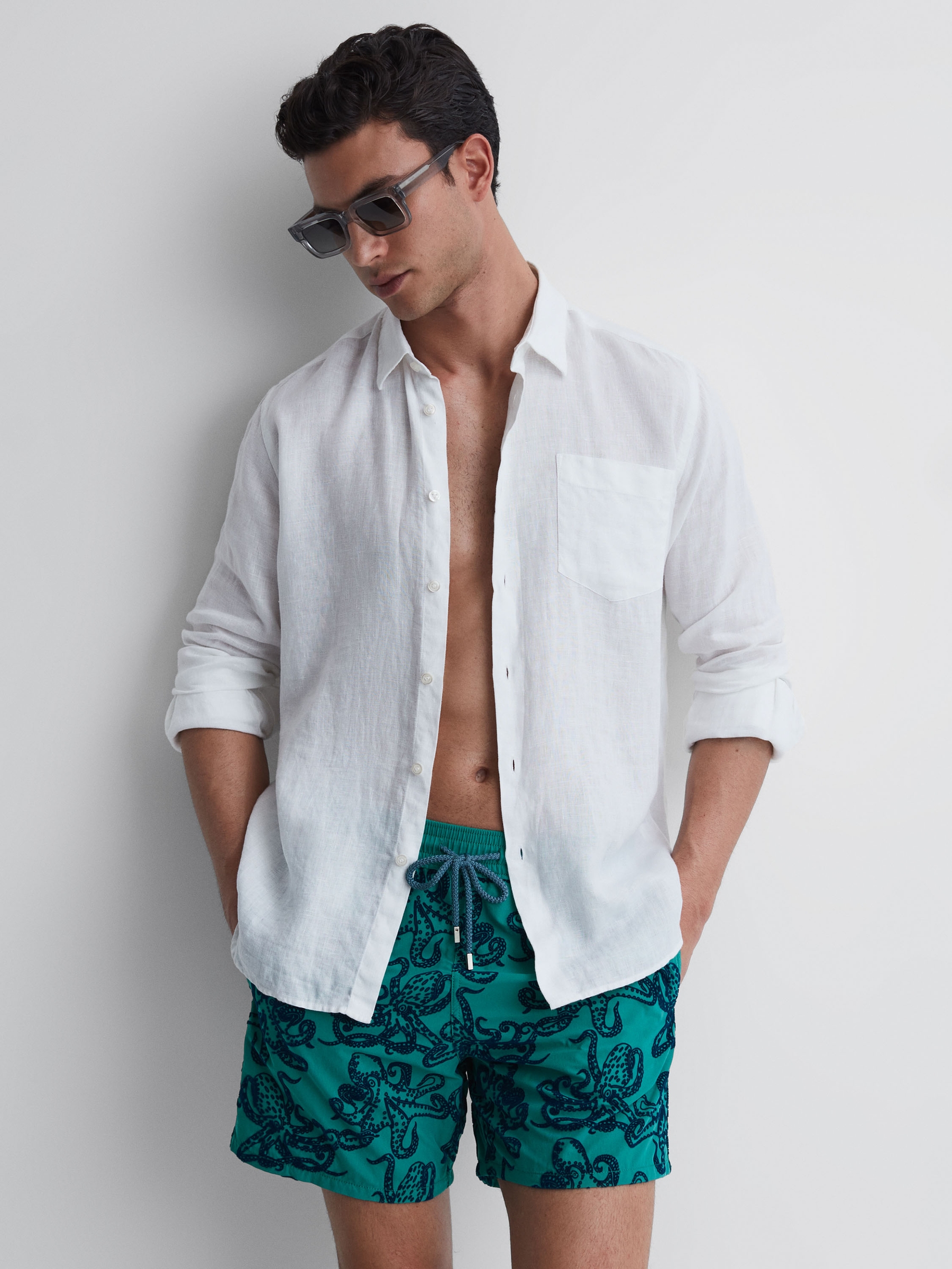 Vilebrequin Octopus Print Swim Shorts in Turquoise - Image 5 of 5