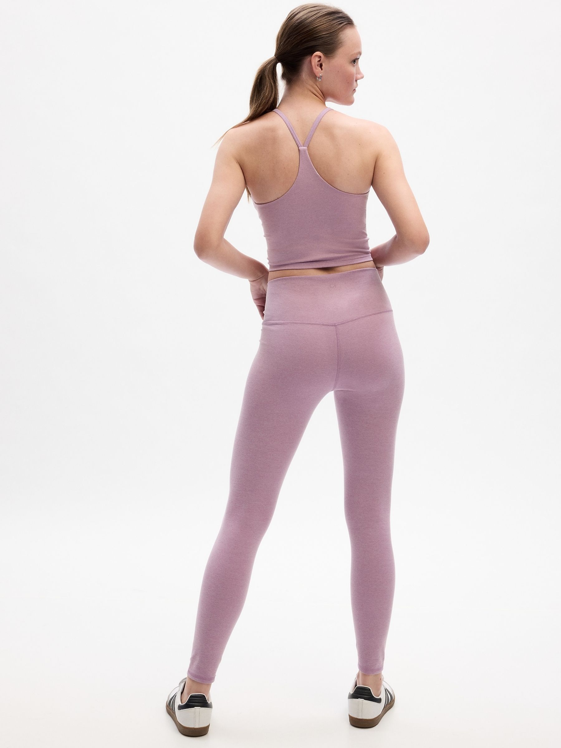 Purple High Waisted Full Length Leggings - Image 2 of 2