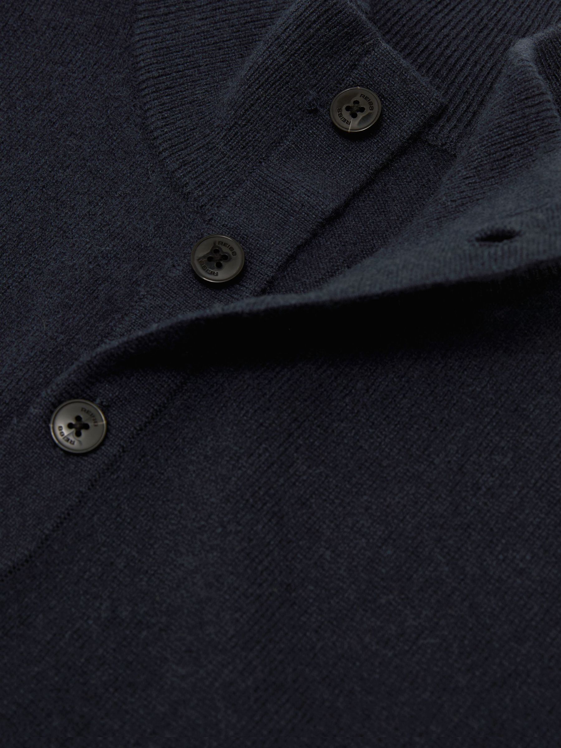 100% Cashmere Funnel-Neck Jumper in Navy - Image 7 of 7