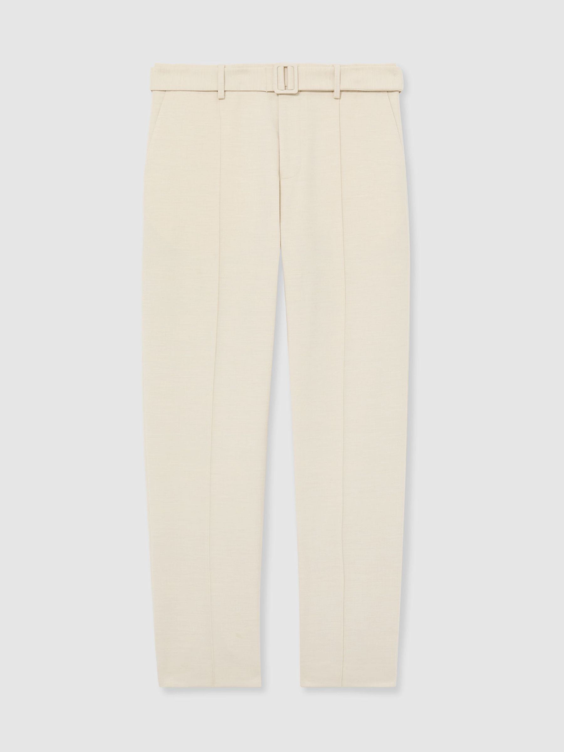 Relaxed-Fit Belted Trousers in Stone - صورة 2 من 6