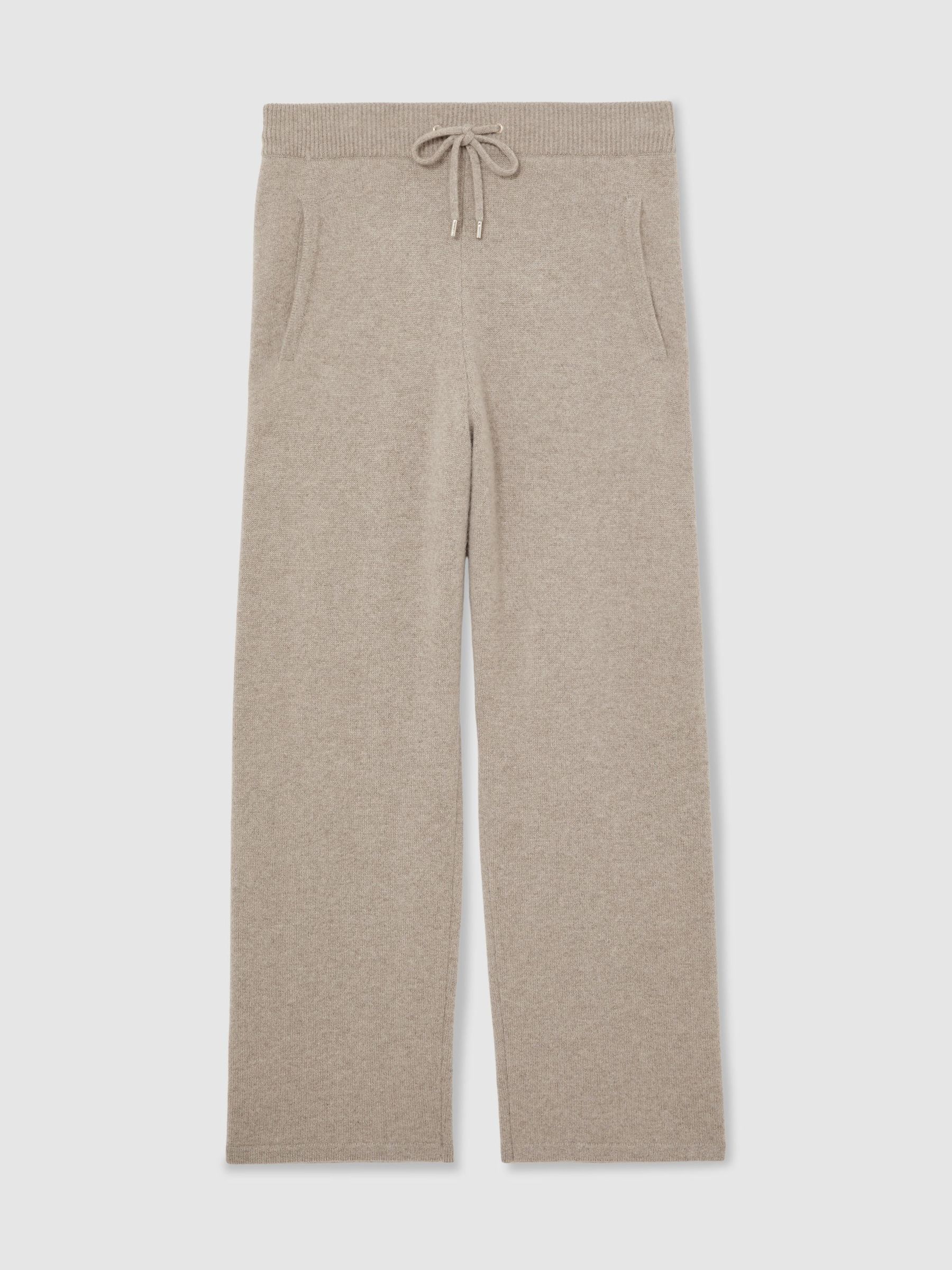 100% Cashmere Relaxed-Fit Joggers in Taupe Melange - Image 2 of 6
