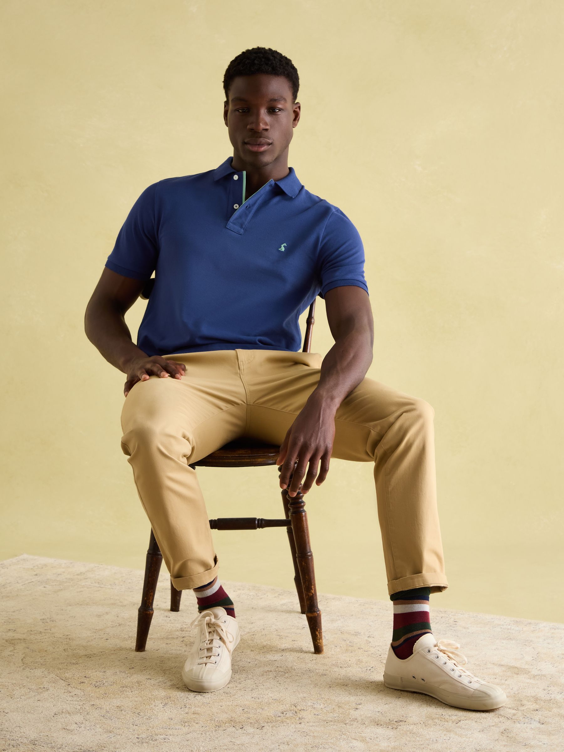Woody Blue Cotton Pique Polo Shirt - Image 6 of 8