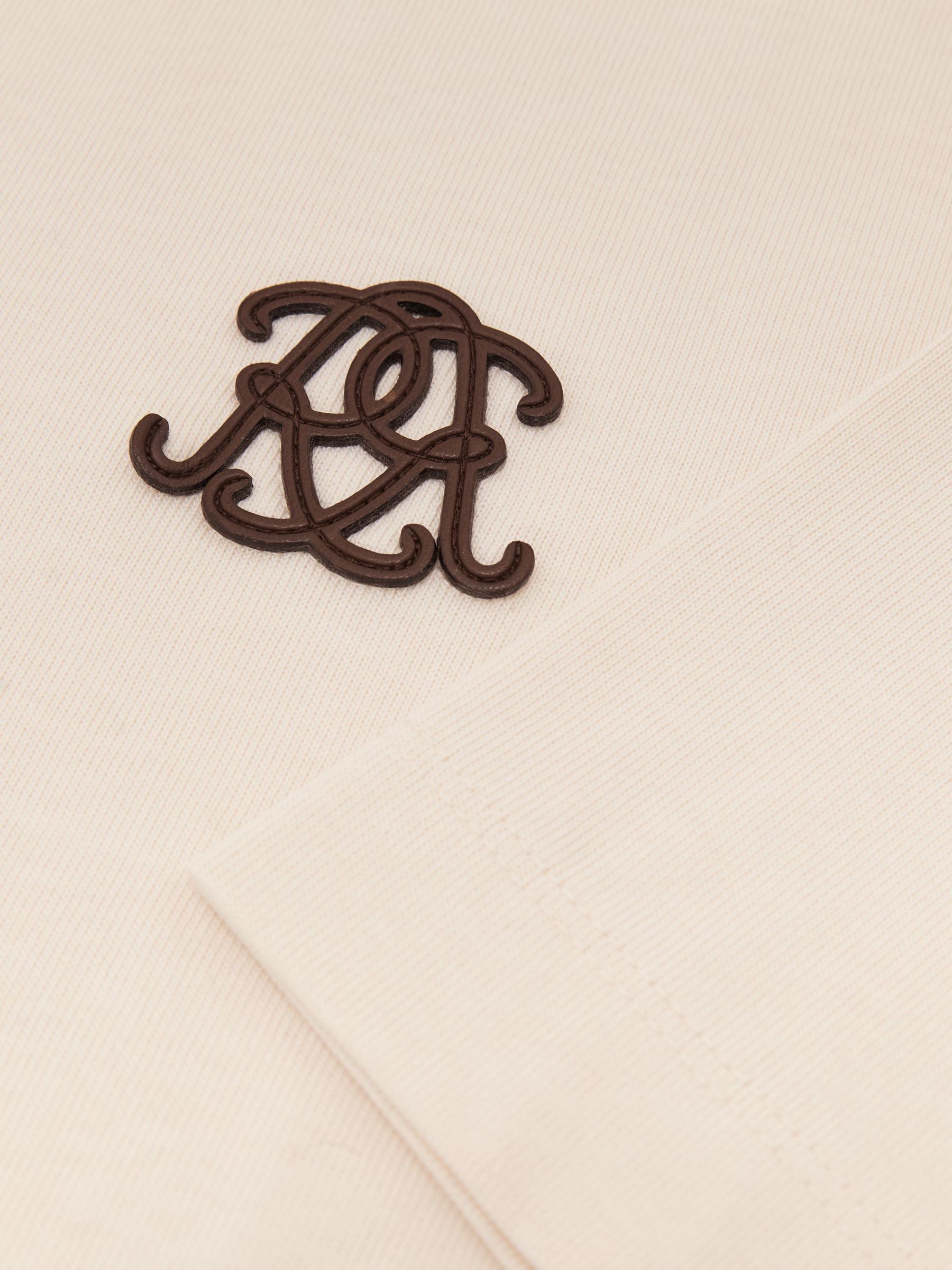 Monogram Motif Cotton Relaxed-Fit T-Shirt in Ecru - Image 6 of 6