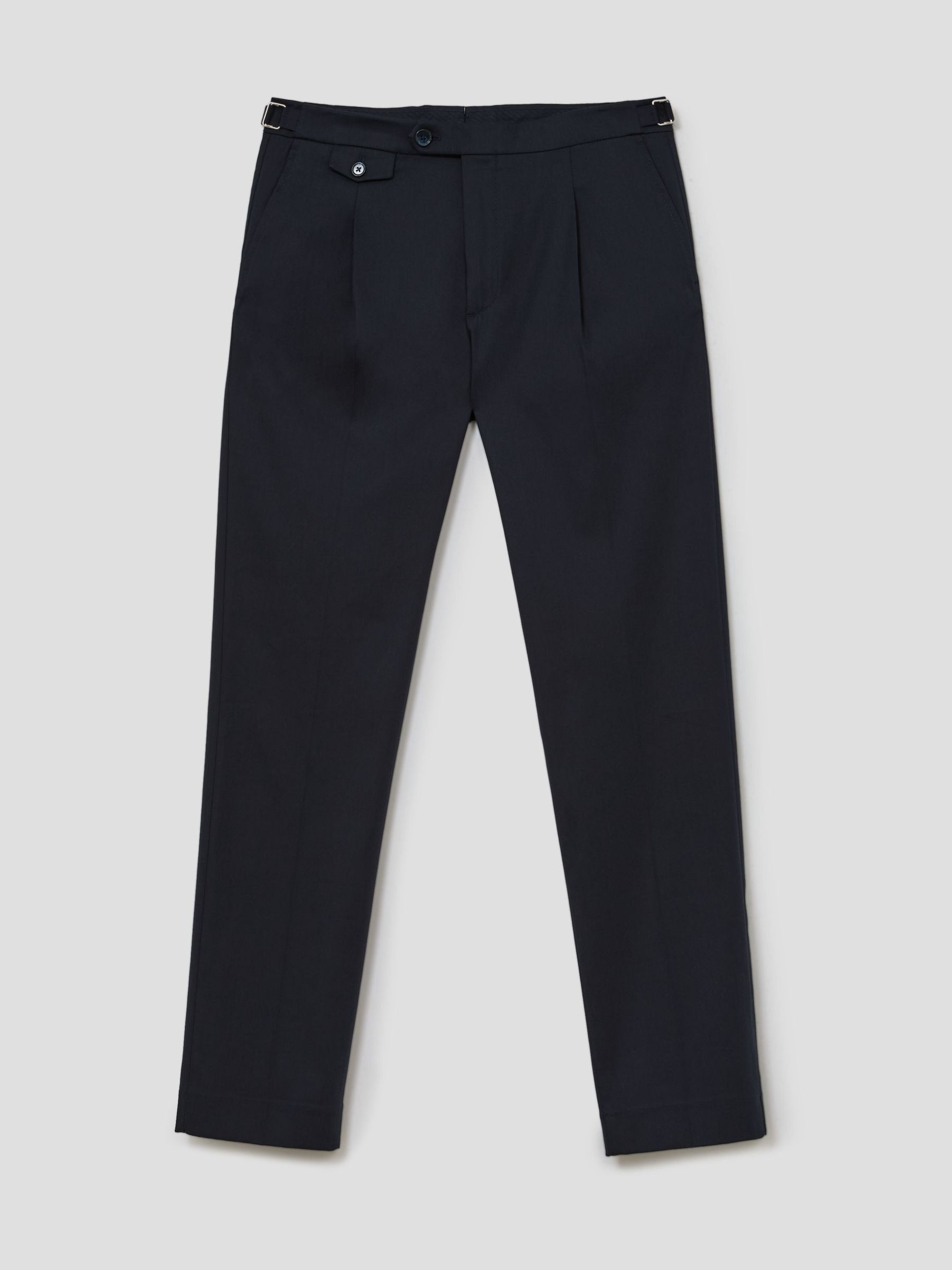 Cotton-Blend Side-Adjuster Trousers Tailored-Fit in Navy - Bild 2 von 6