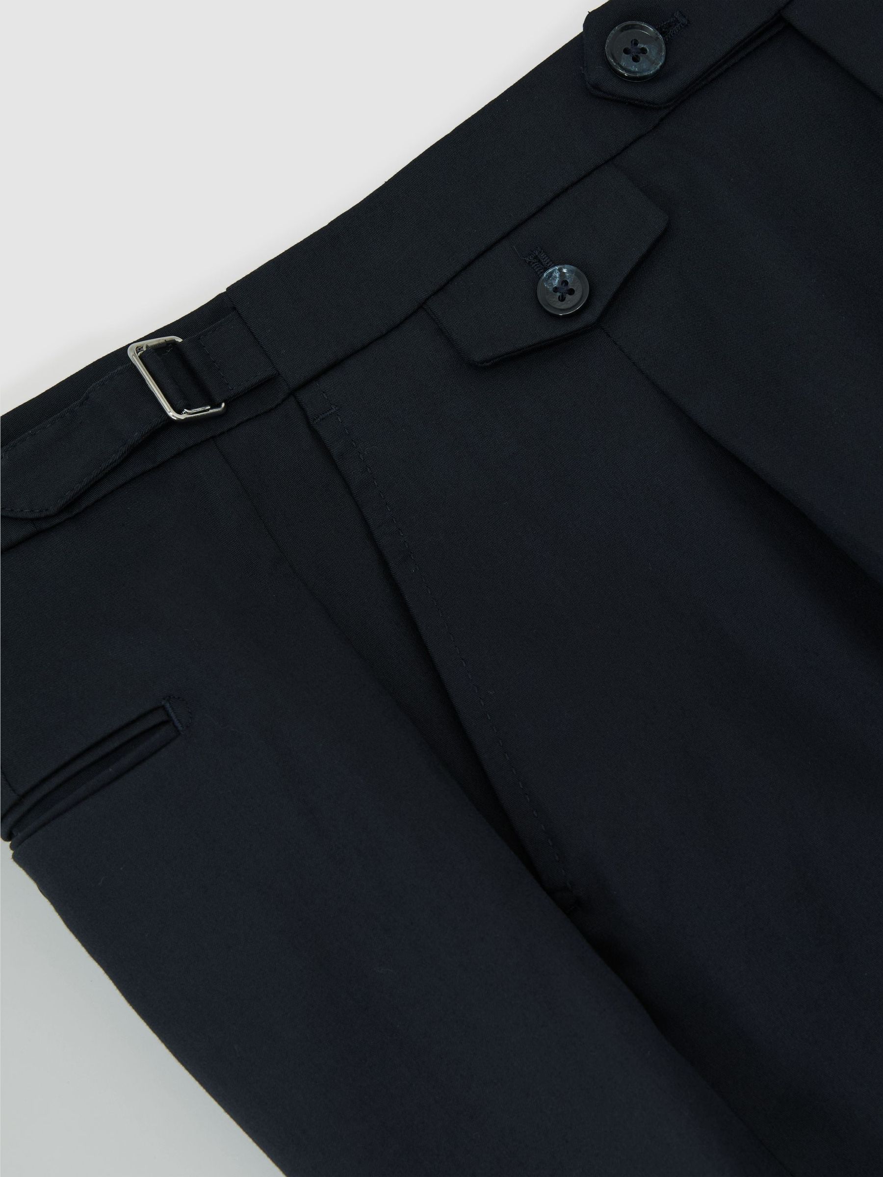 Cotton-Blend Side-Adjuster Trousers Tailored-Fit in Navy - Bild 6 von 6