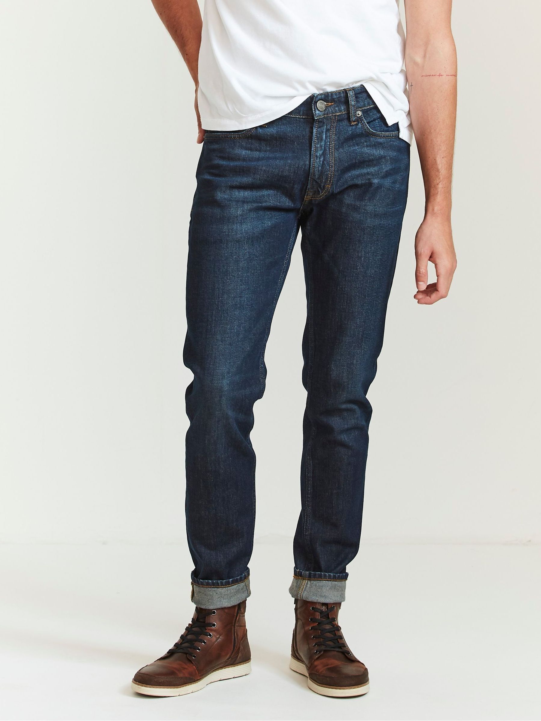 Blue Lean Dark Vintage Wash Jeans - Image 1 of 3
