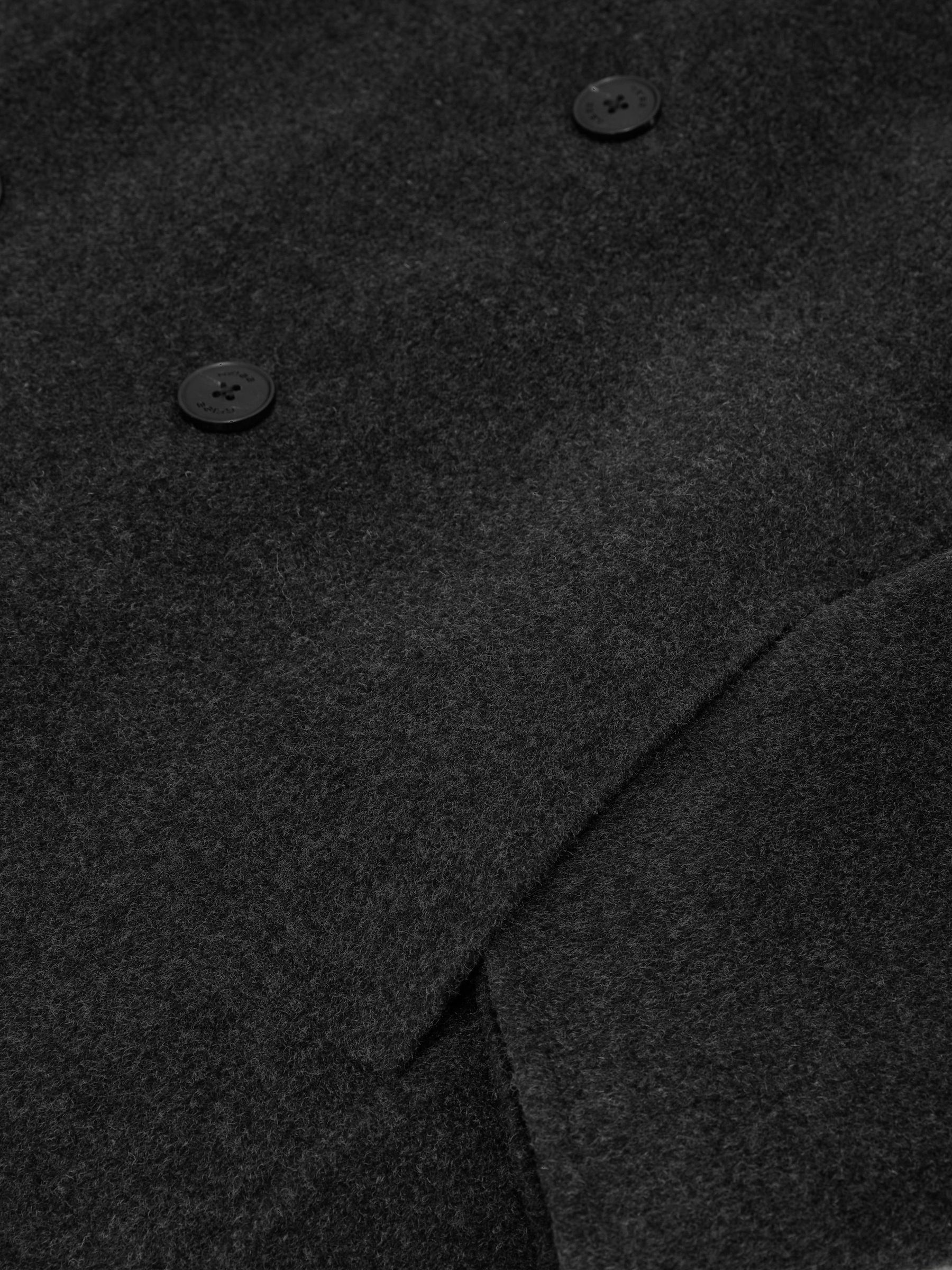 Wool-Blend Double-Breasted Epsom Overcoat in Charcoal Grey - صورة 8 من 8