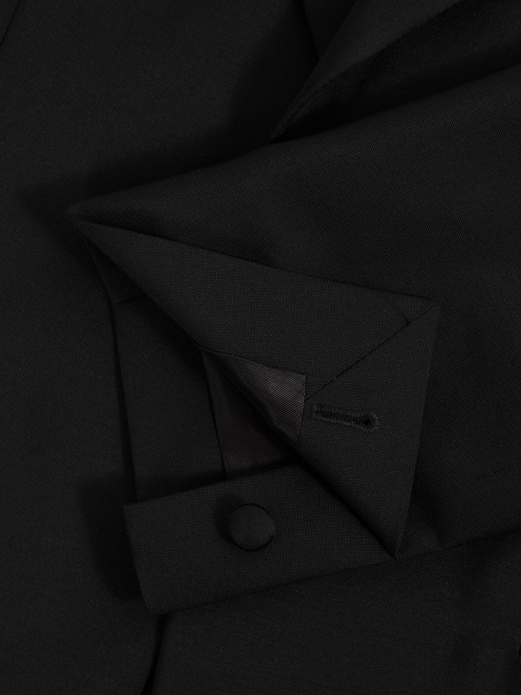 Atelier Wool-Mohair Slim Fit Single Breasted Tuxedo Jacket in Black - Image 6 of 7