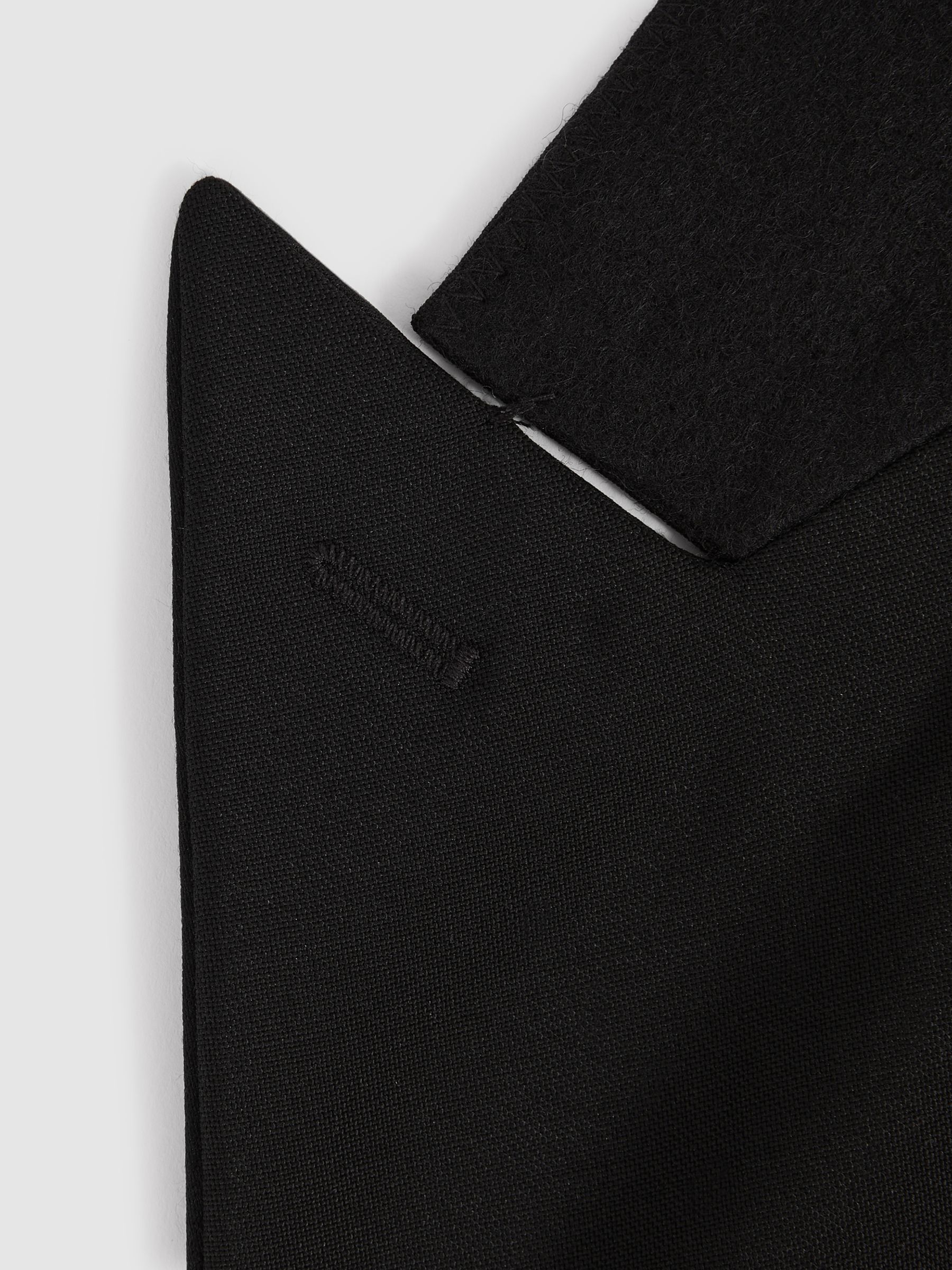 Atelier Wool-Mohair Slim Fit Single Breasted Tuxedo Jacket in Black - Image 7 of 7