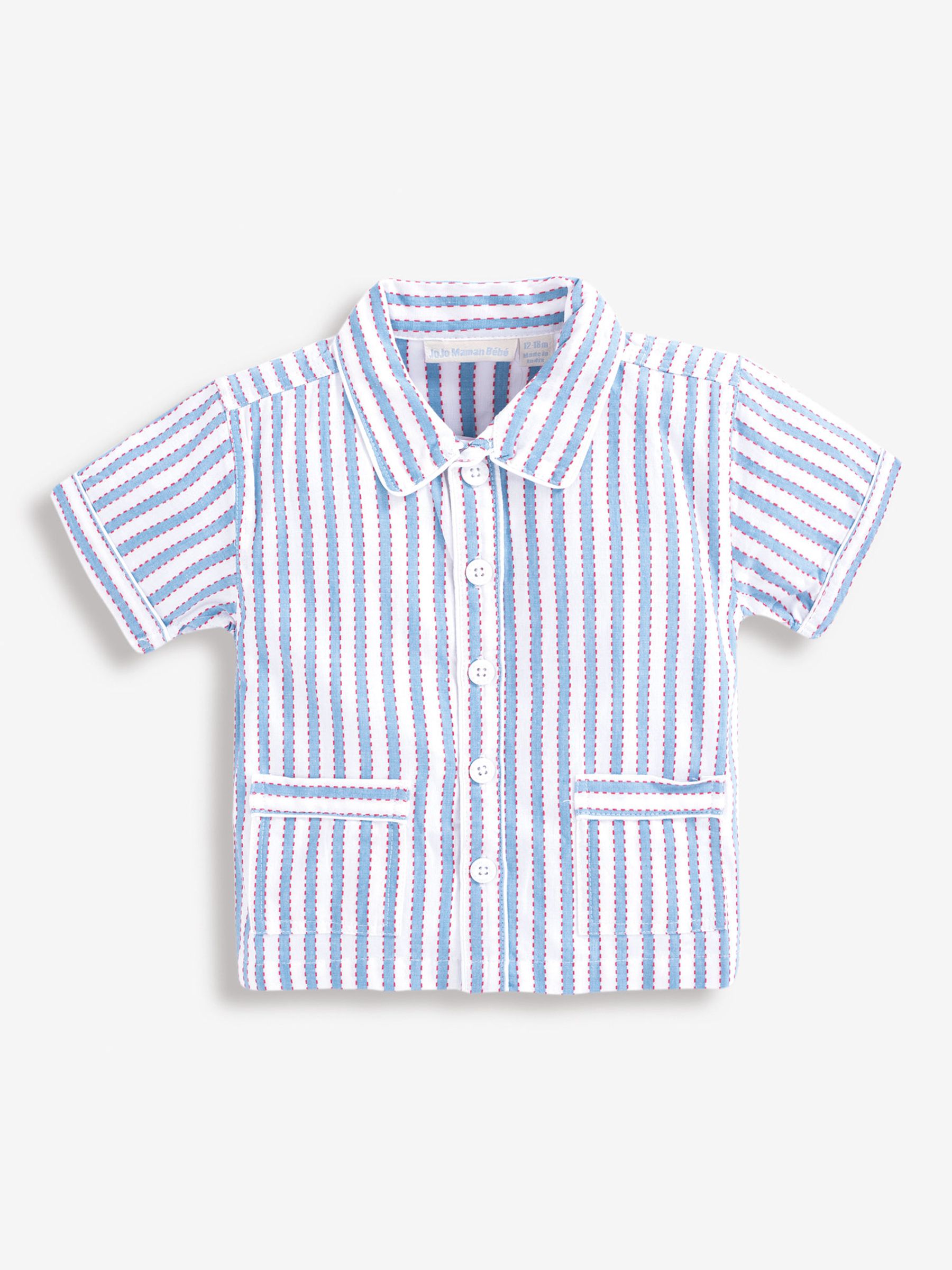 Kids Stripe Short Classic Pyjamas in Blue - Image 2 of 4