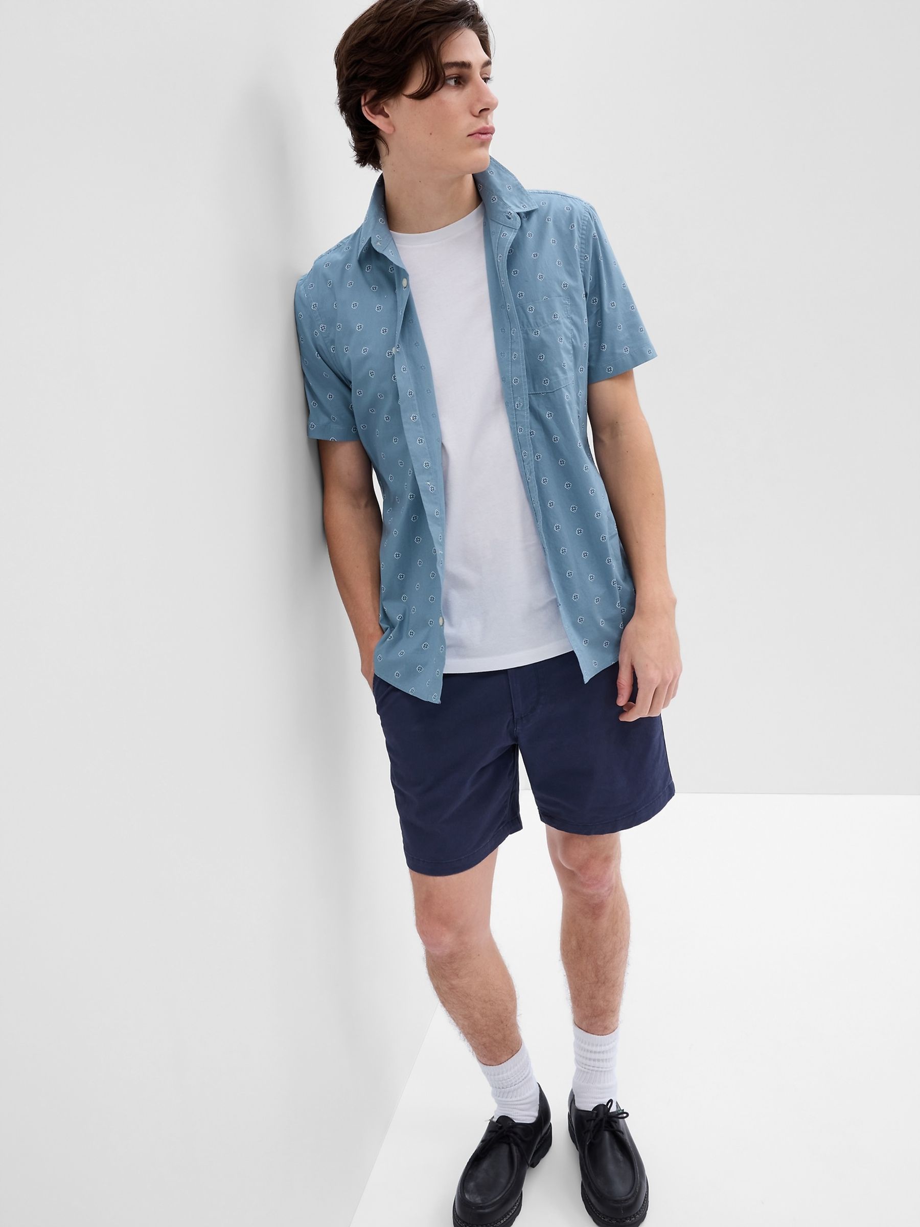 Navy Blue Regular Length 7' Chino Shorts - Image 1 of 1