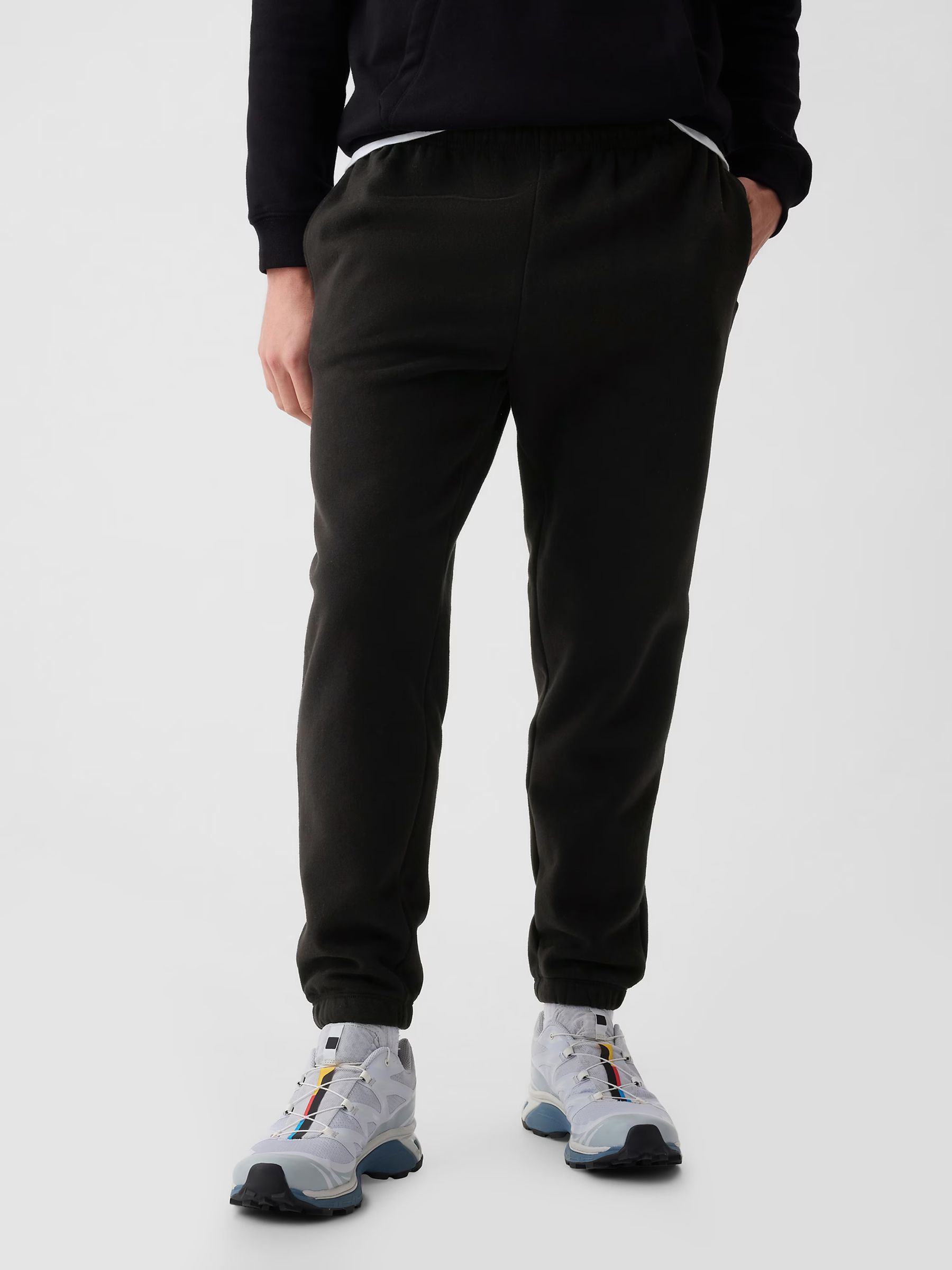 Black Vintage Soft Fleece-Lined Joggers - Image 1 of 5