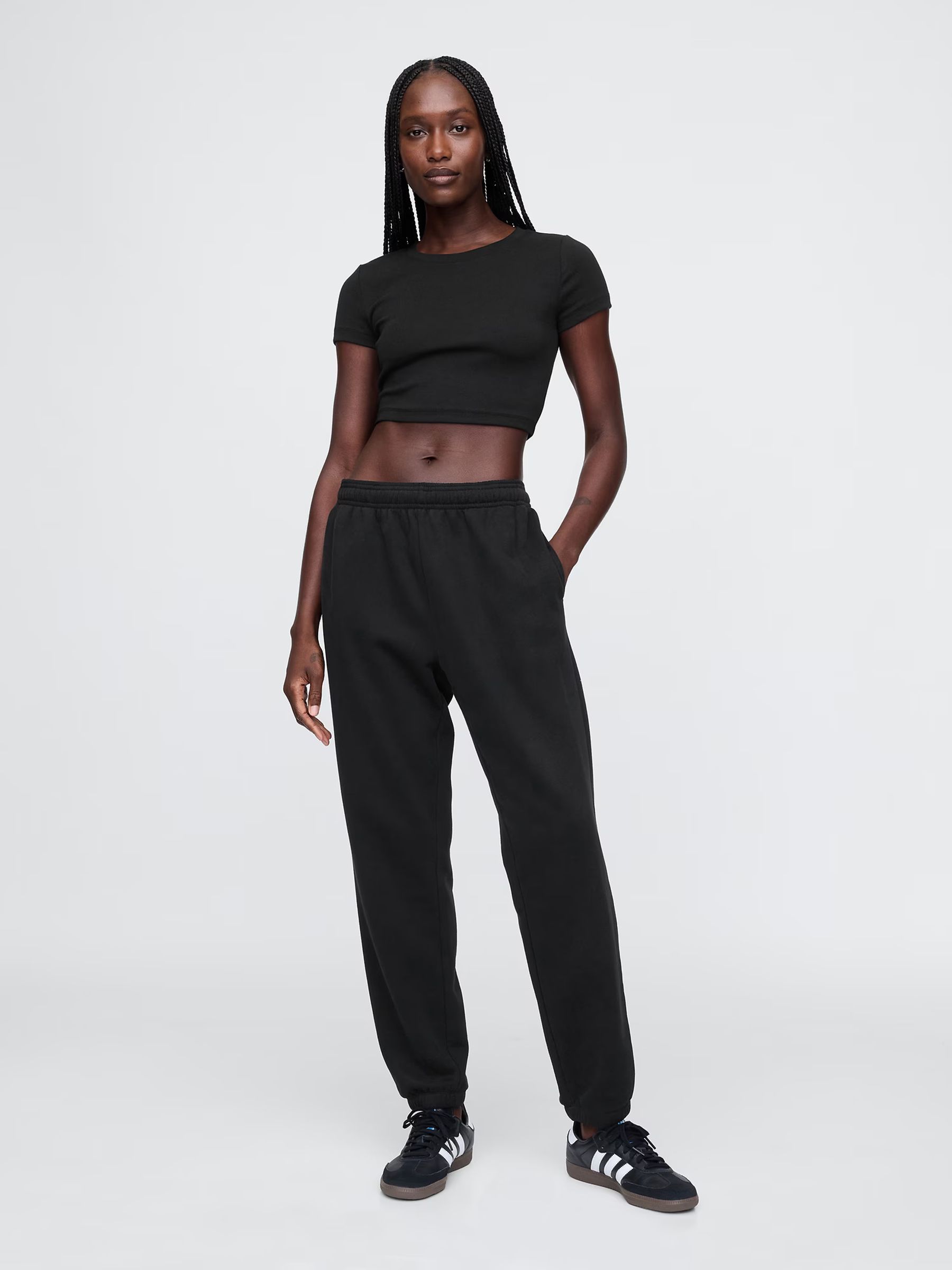 Black Vintage Soft Fleece-Lined Joggers - Image 4 of 5