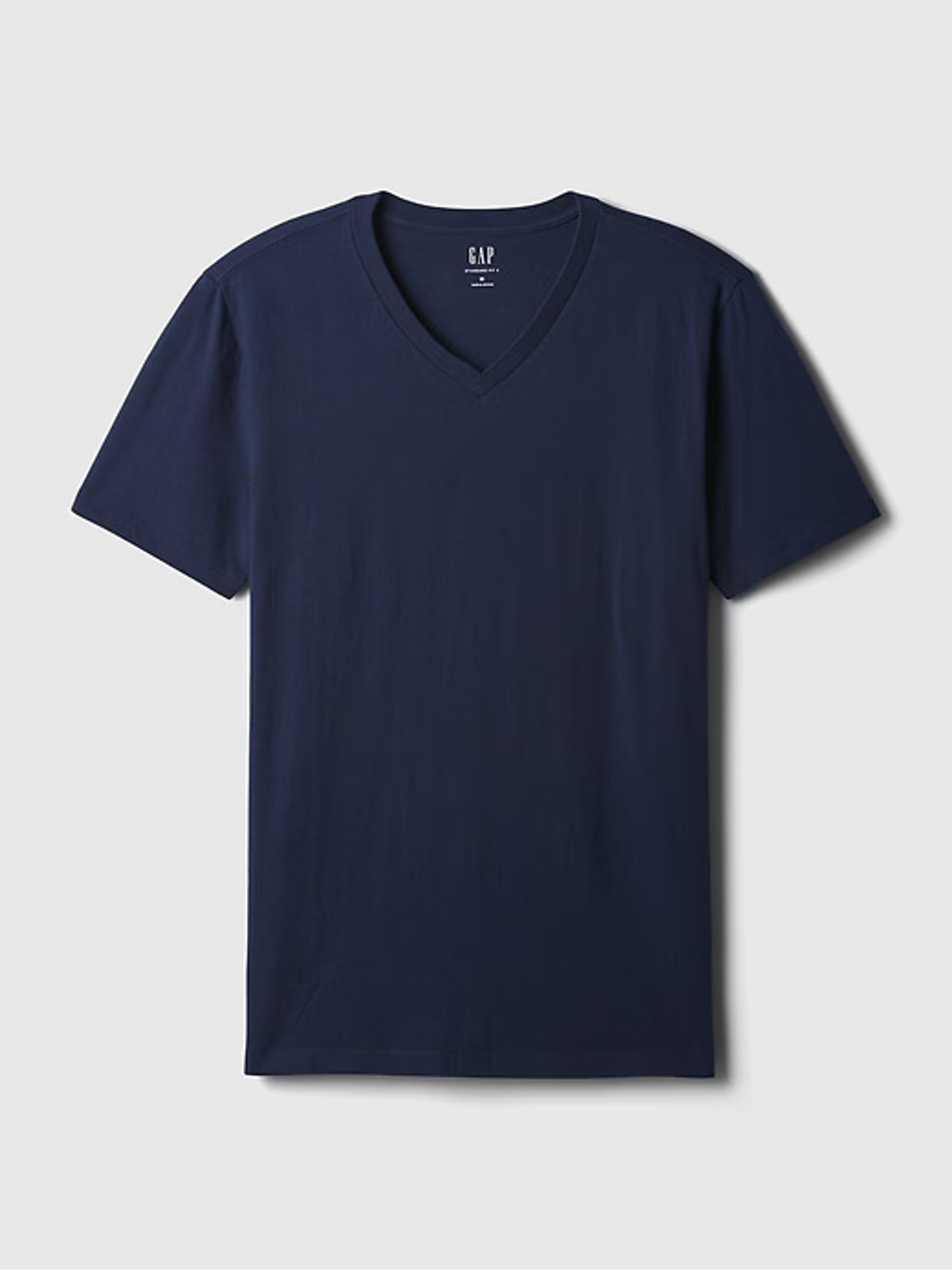 Blue V-Neck Classic 100% Cotton Short Sleeve T-Shirt - Image 5 of 5