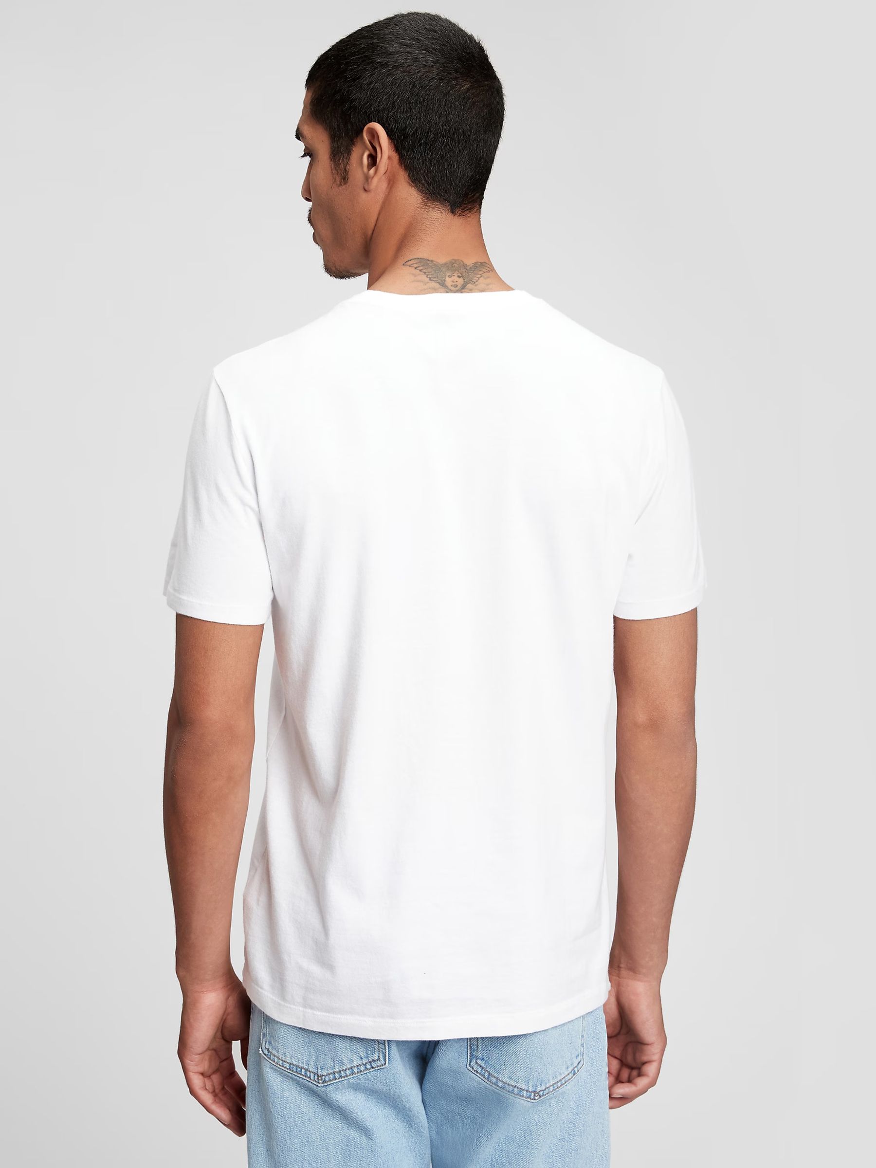 White Crew Neck Classic 100% Cotton Short Sleeve T-Shirt - Image 2 of 8