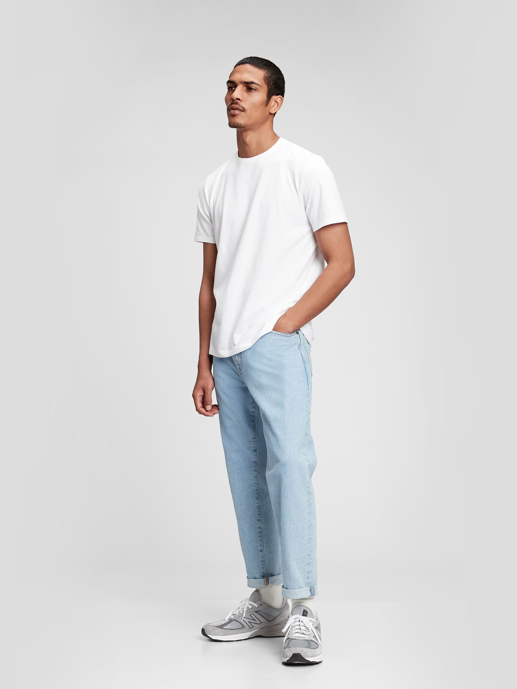 White Crew Neck Classic 100% Cotton Short Sleeve T-Shirt - Image 3 of 8