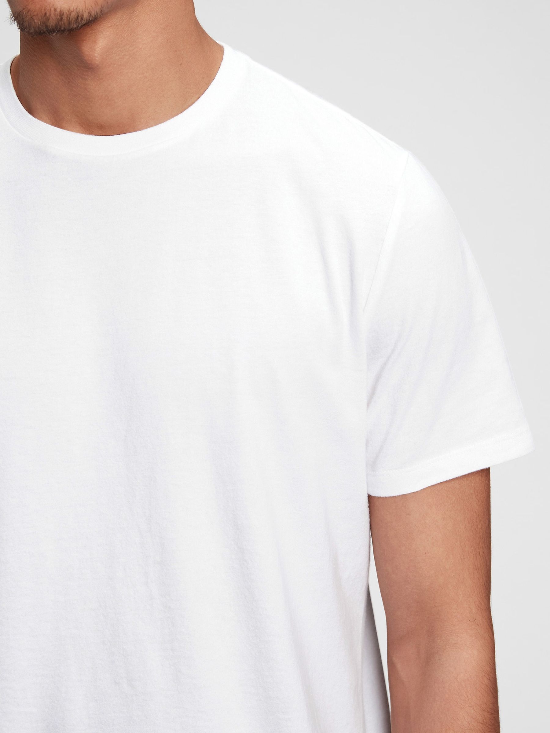 White Crew Neck Classic 100% Cotton Short Sleeve T-Shirt - Image 4 of 8